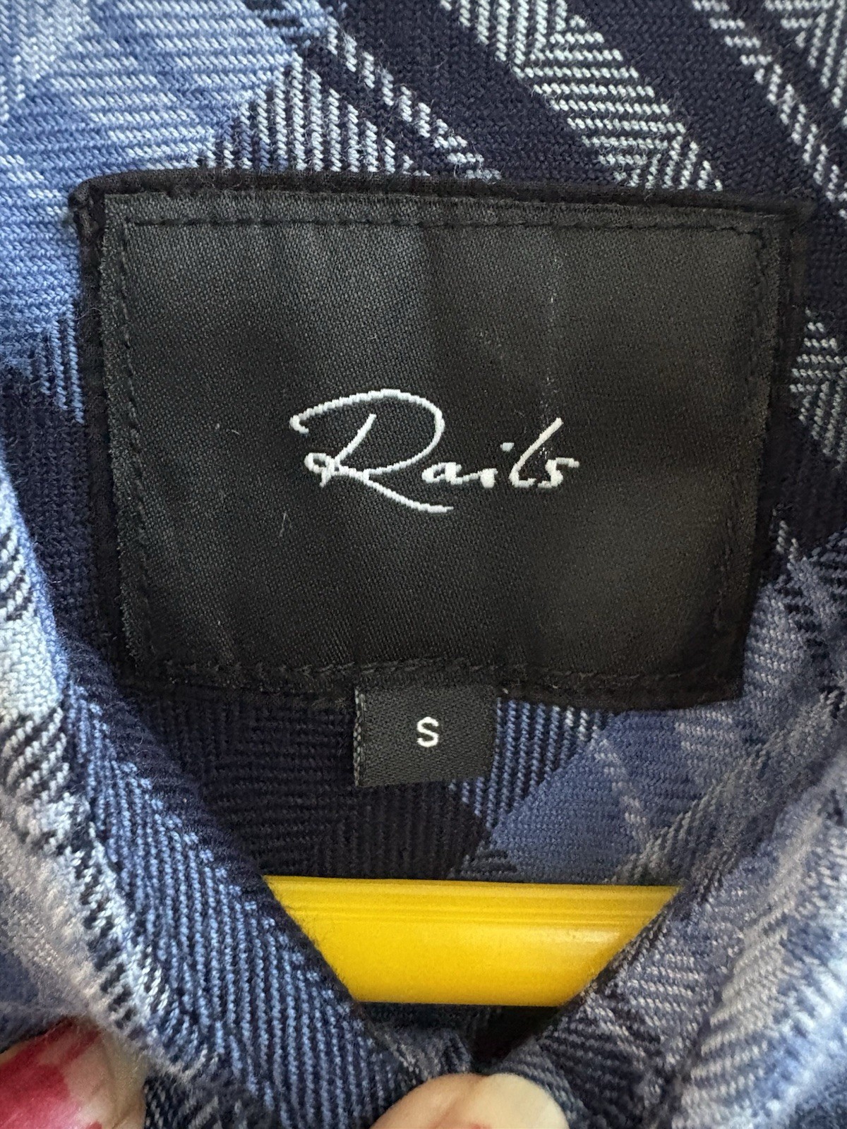 Rails Blue Plaid Collared Long Sleeve Button-Up Blouse Shirt Top Size S
