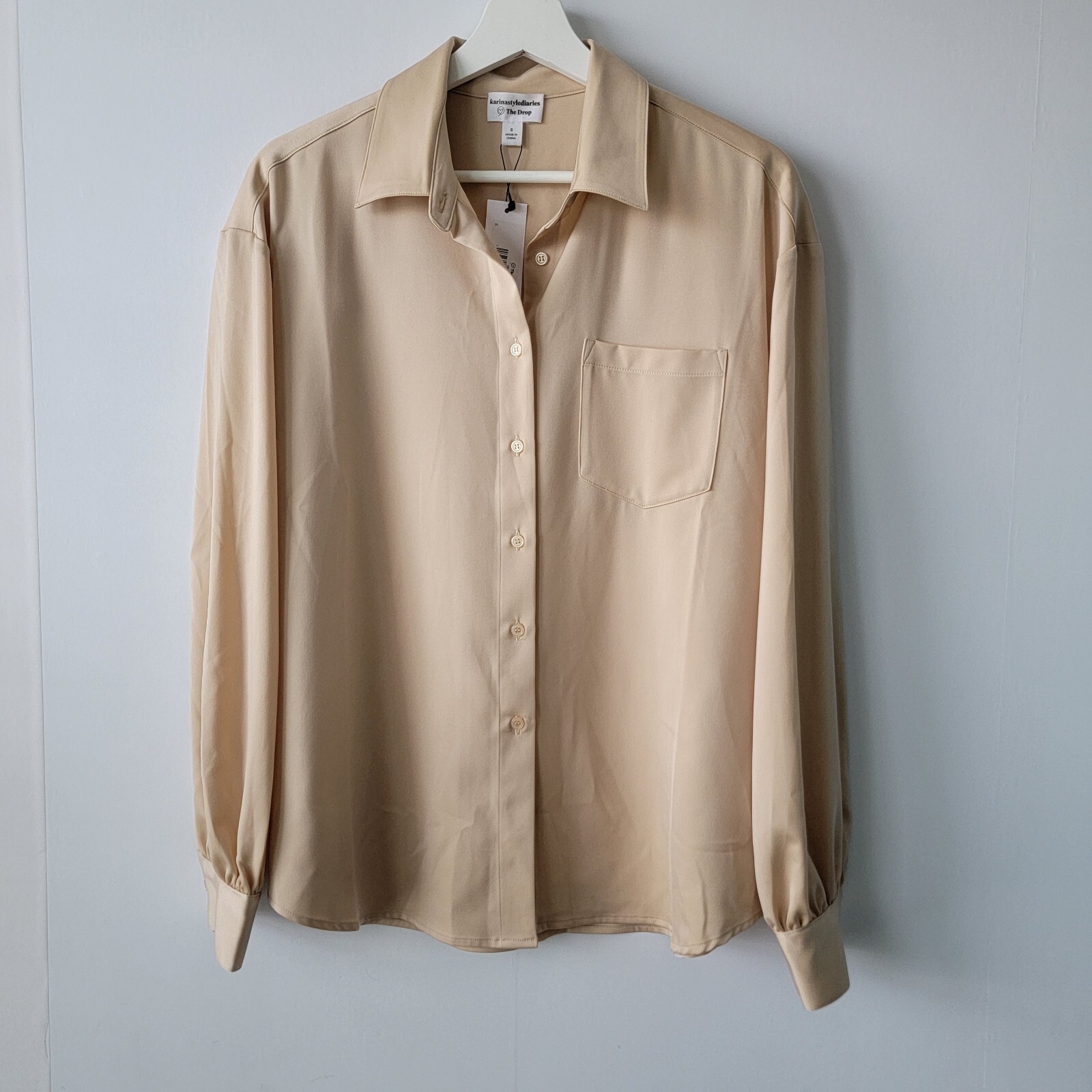 The Drop womens shirt size S Silky long sleeve button down