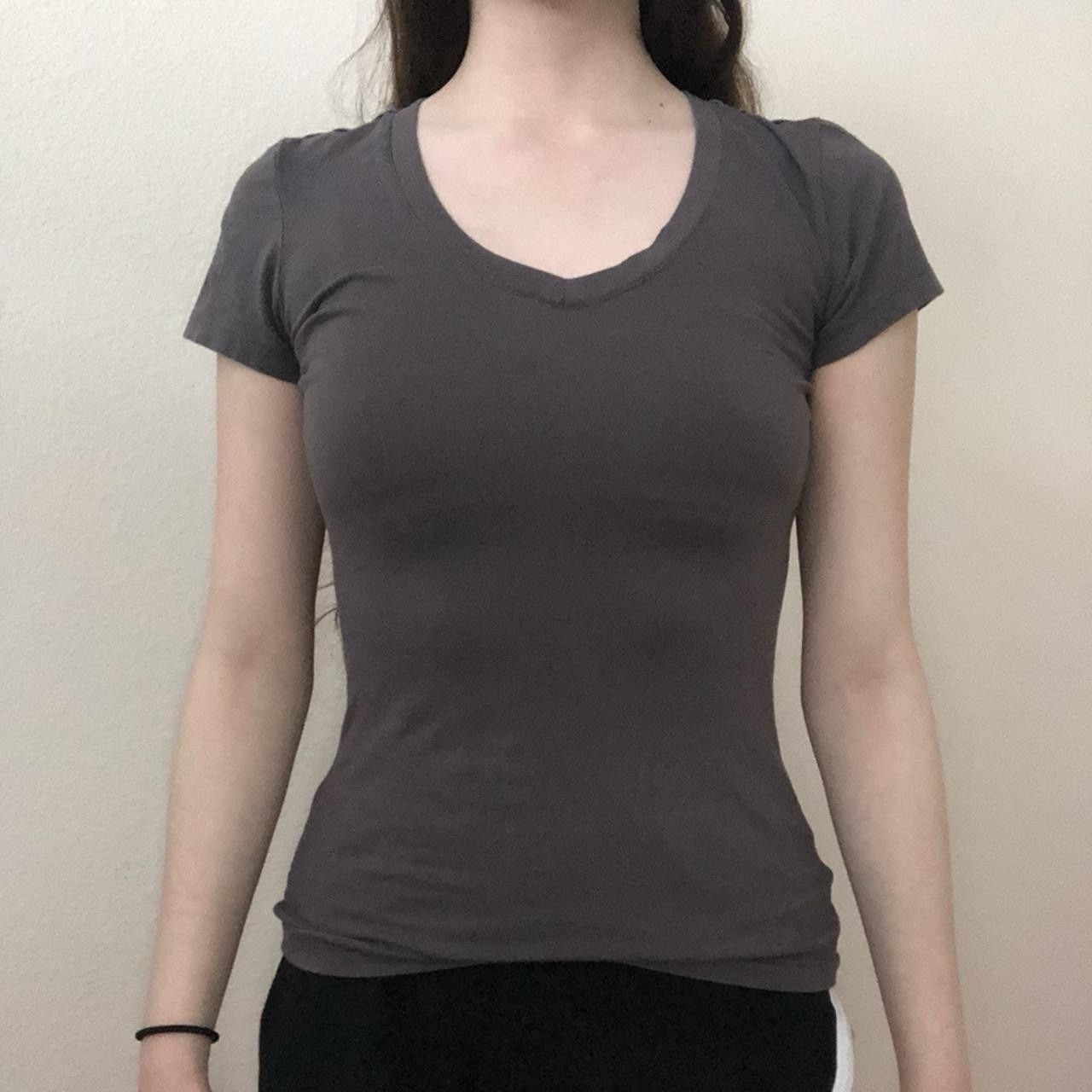 women’s plain gray basic short sleeve t-shirt (read desc before buying)