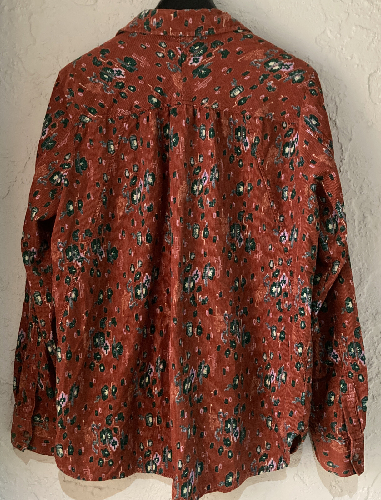 Anthropologie From The Heart of Building 13 Corduroy Button Down Shirt Sz 14 Lg