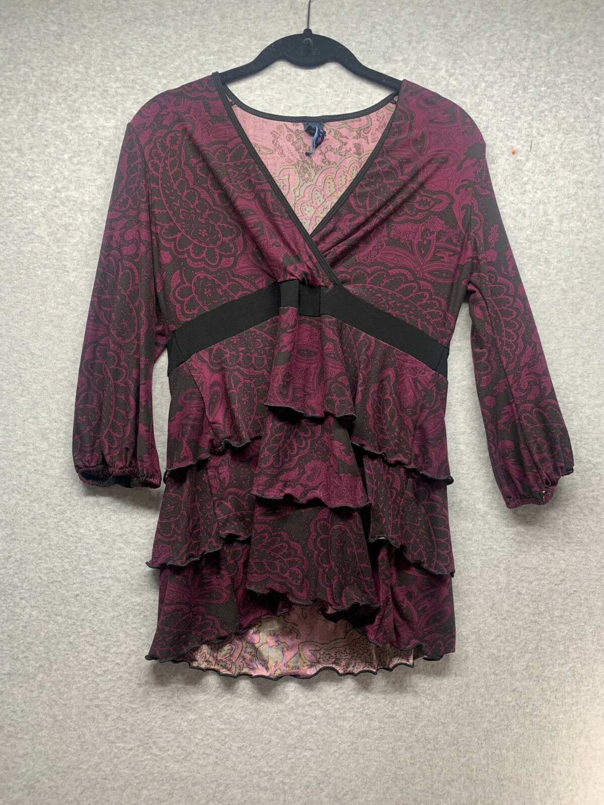 Ashley and Judd Purple and Black Top Size Medium