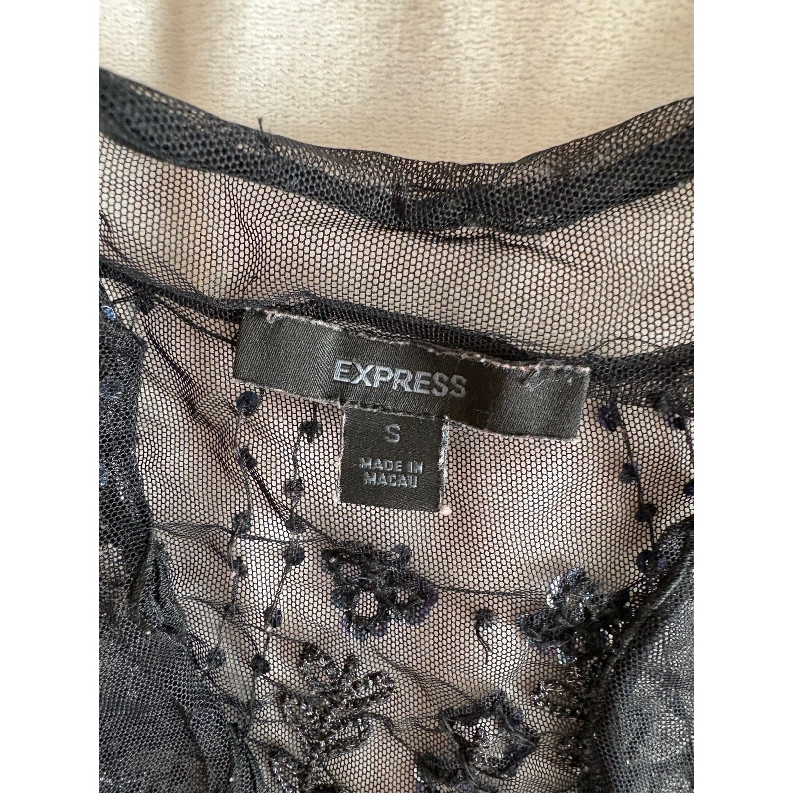 Sheer Beaded Sequin Fairy Mesh Festival Bolero by Express