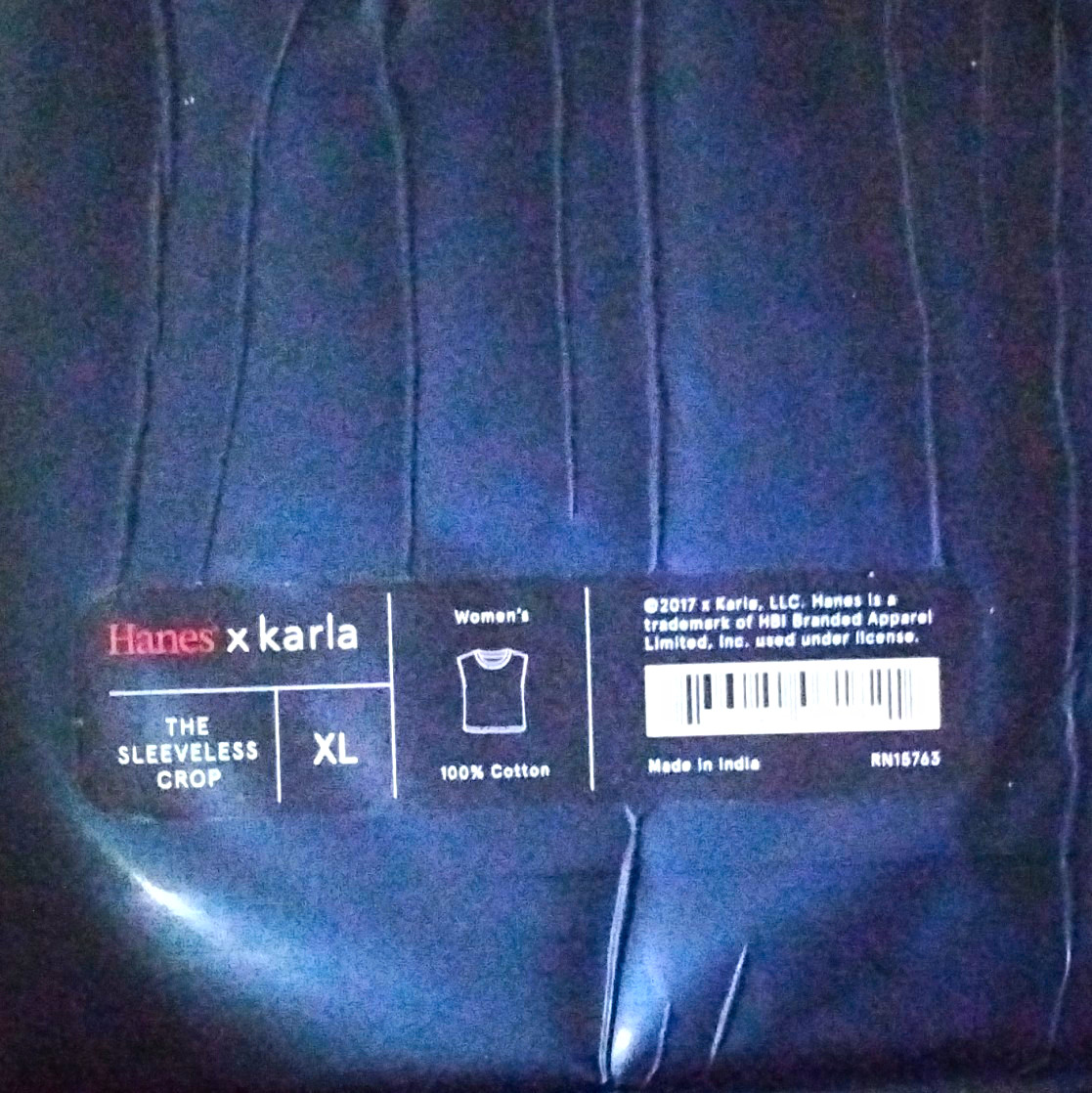 Hanes x Karla Sleeveless White Crop XL Women