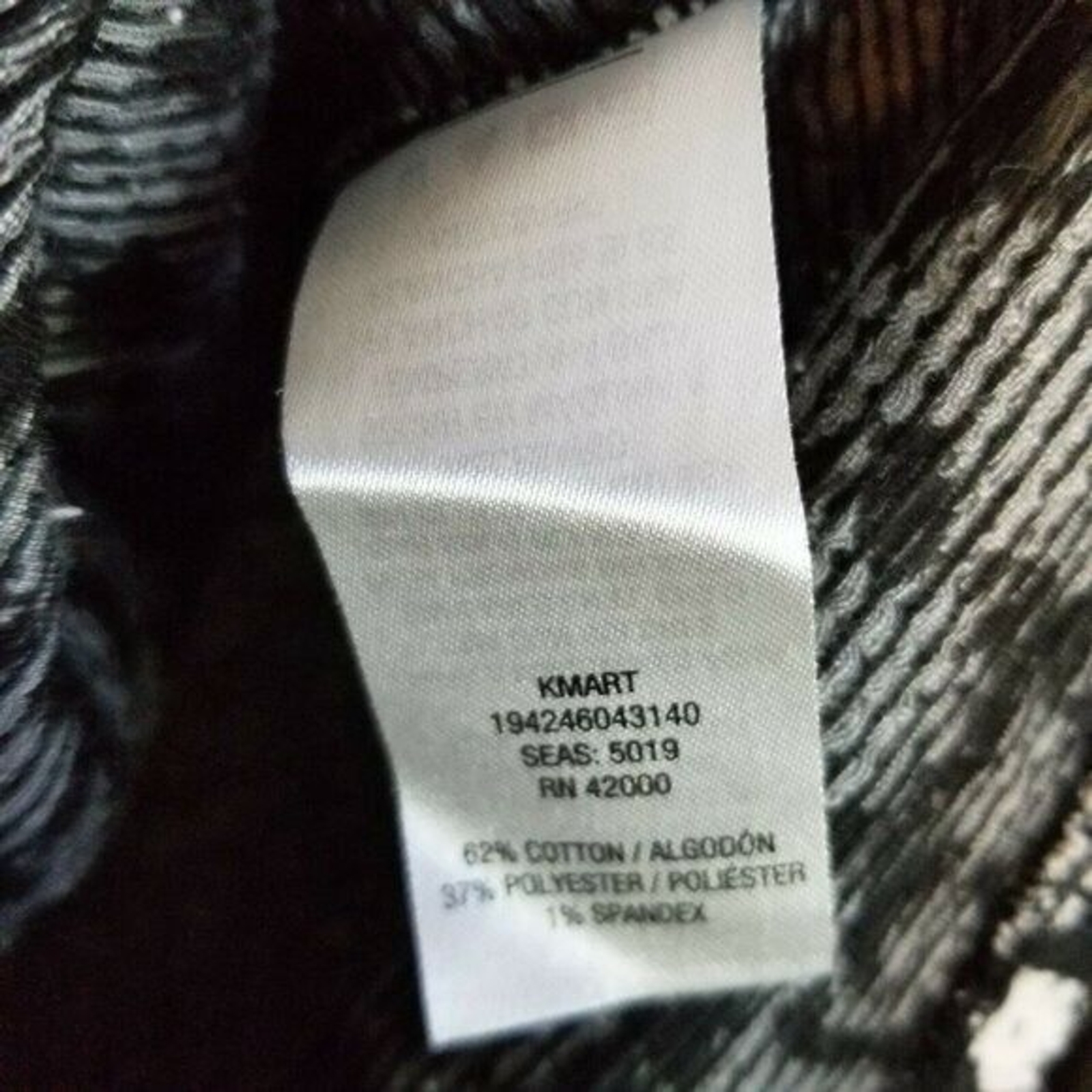Kmart Womens Sz S White Black Floral Long Sleeve Blouse Shirt
