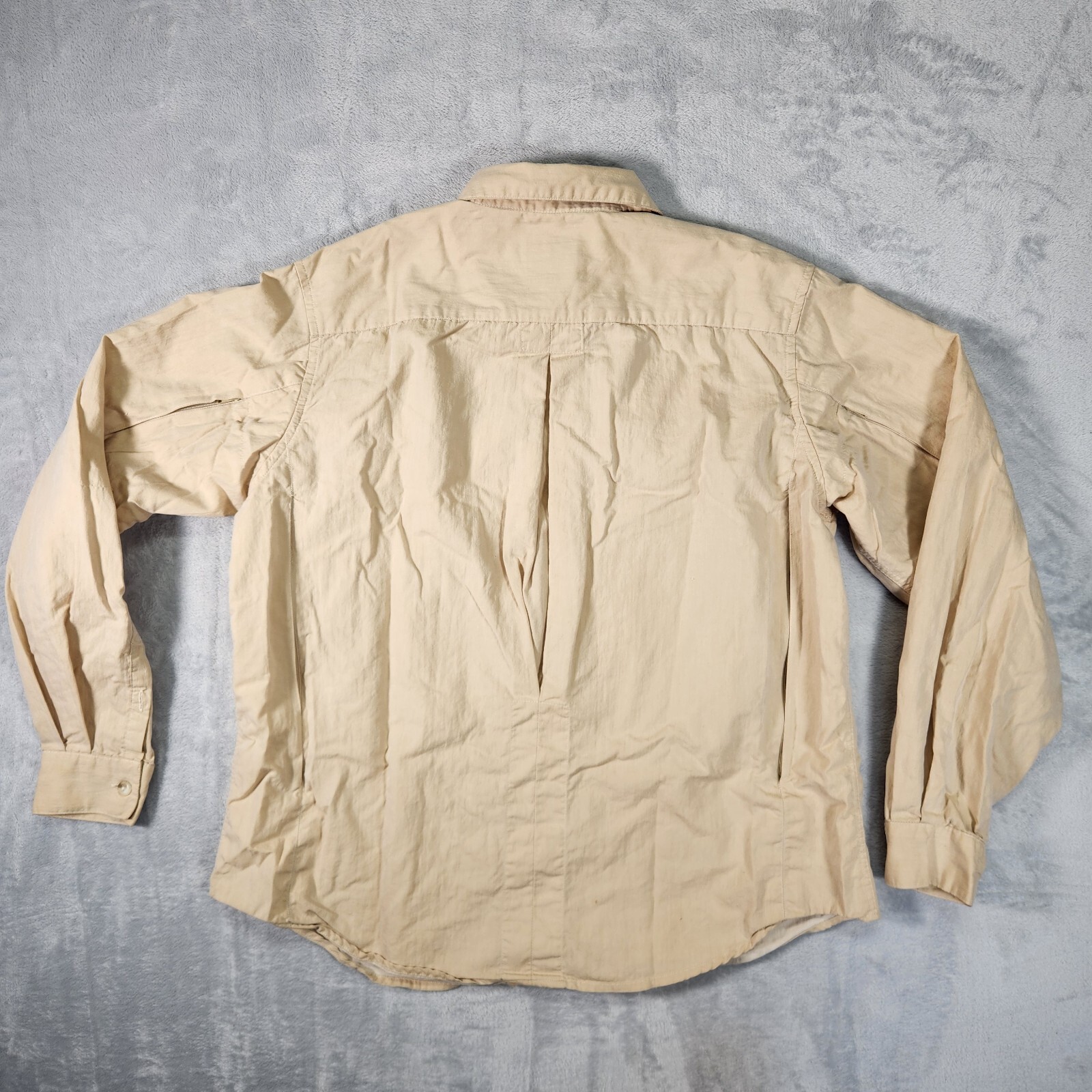 Travel Smith Shirt Womens Medium Beige Button Up Adventure Gorpcore Vented VTG