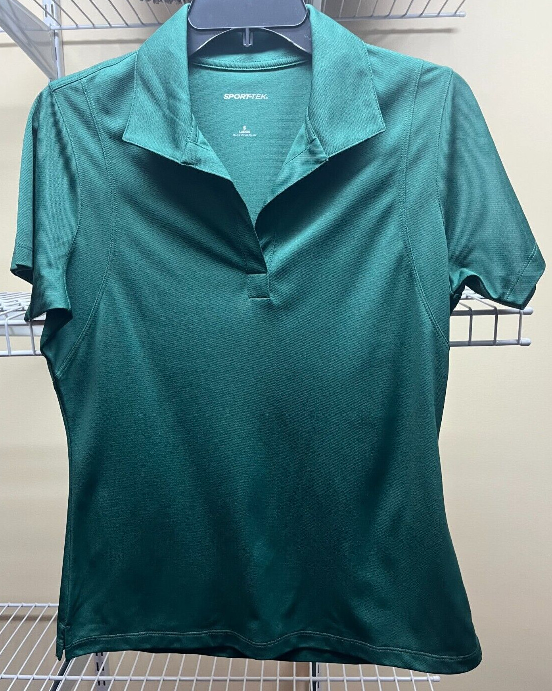 Sport Tek Women’s Dri-Fit Performance Polo Shirt Forest Green Athletic Small New