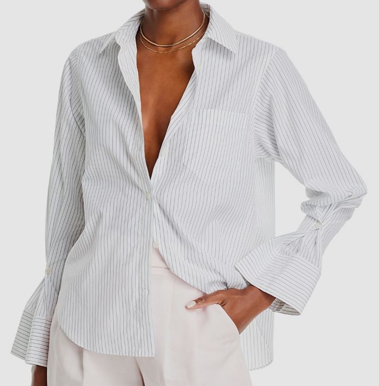 Derek Lam 10 Crosby Women’s White Wesley Shirt Top Size XS