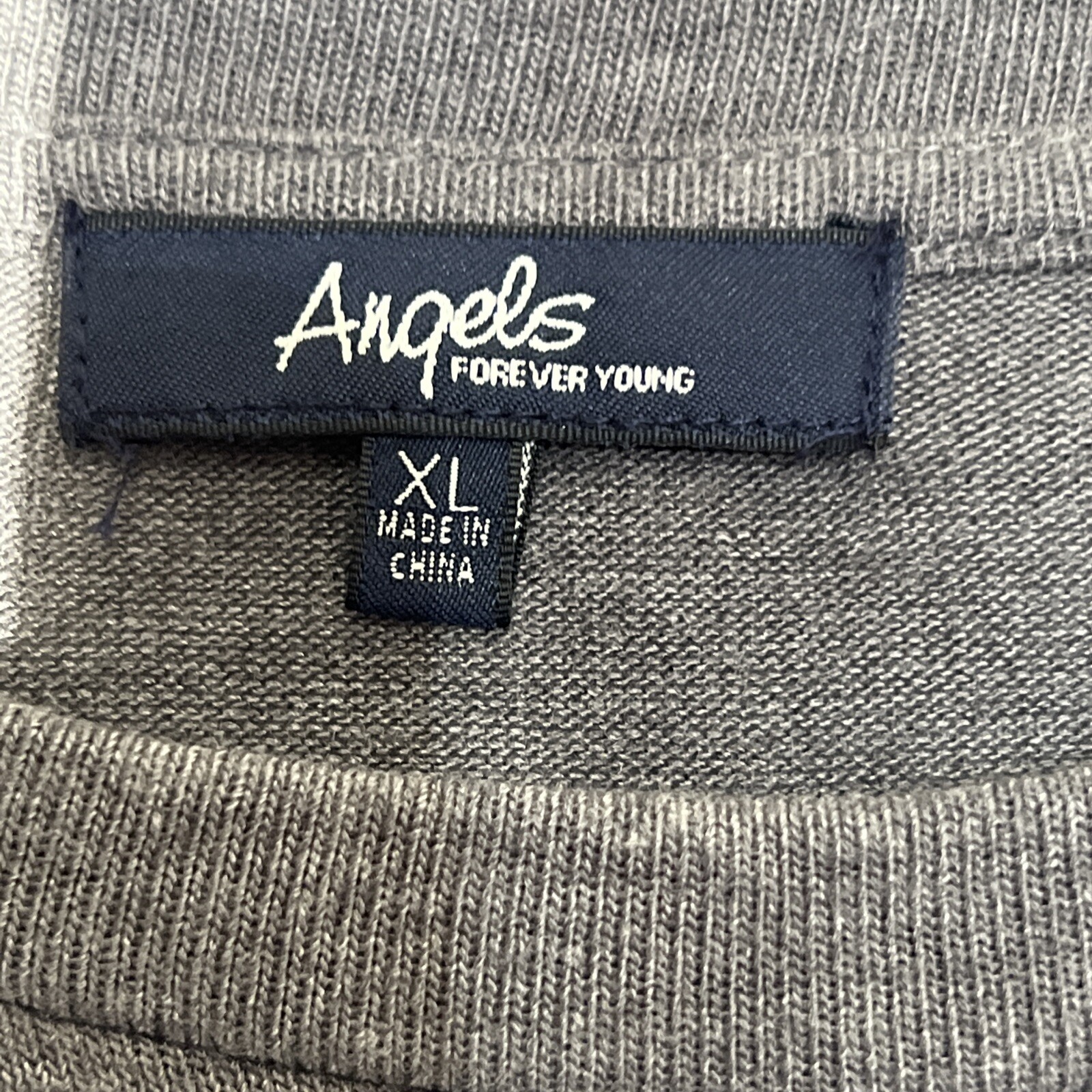 Angels Forever Young Shirt Charcoal Gray Heather Long Sleeve Womens Shirt Xlarge