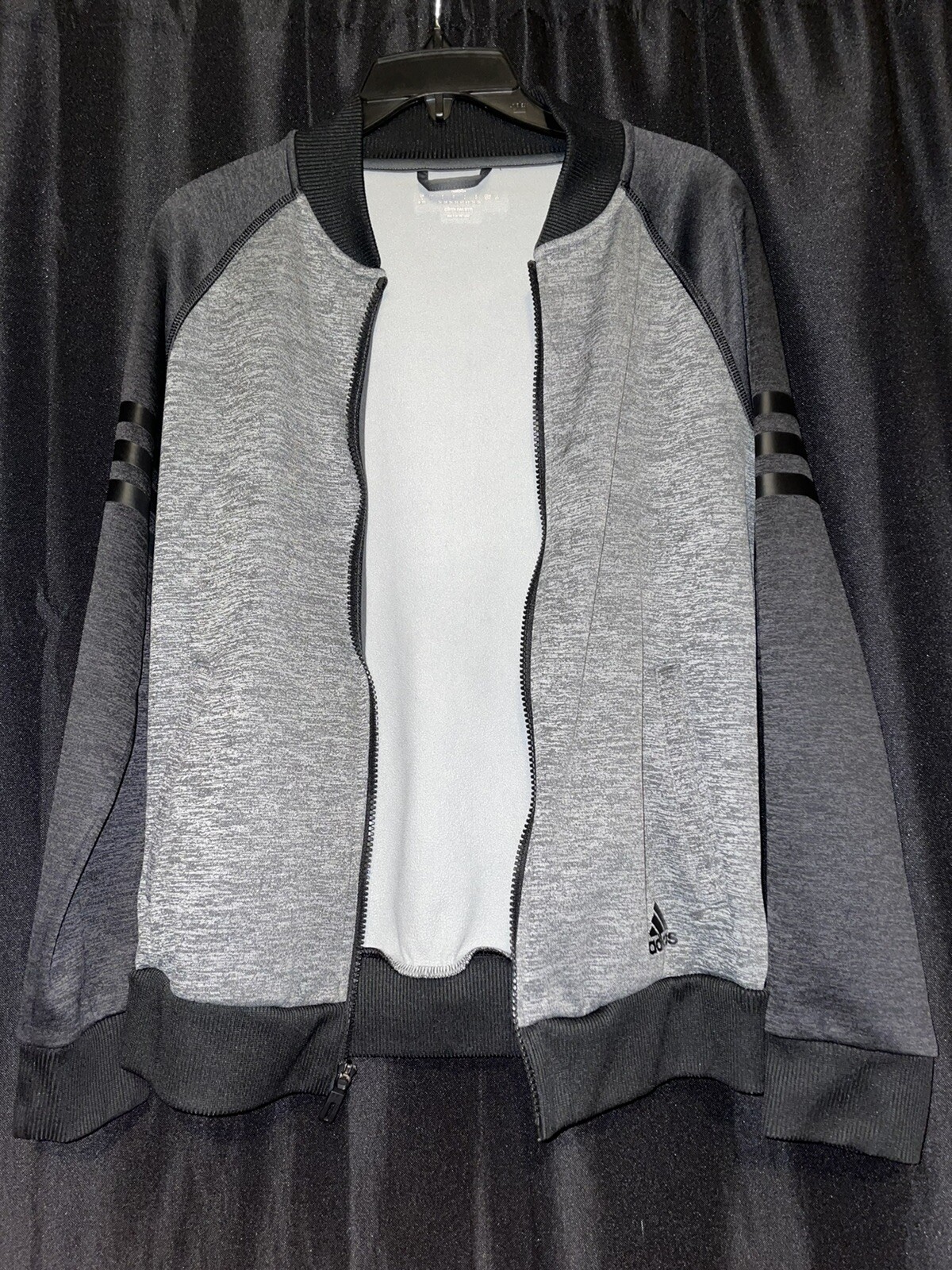 girls adidas grey and black jacket
