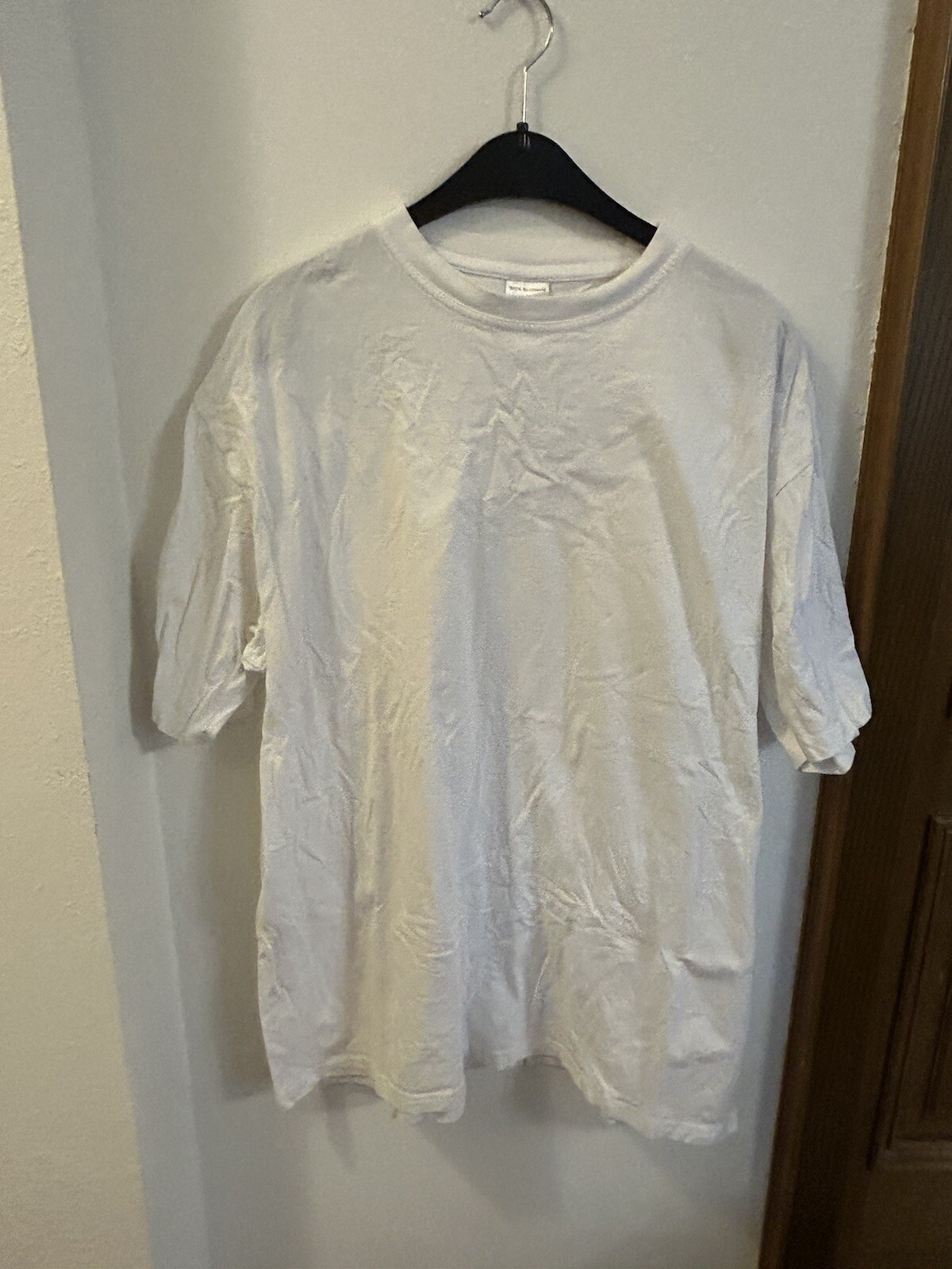 Basic Tshirt Shirt Tee Unisex White Solid Cotton Womens 48 Mens 56 XL