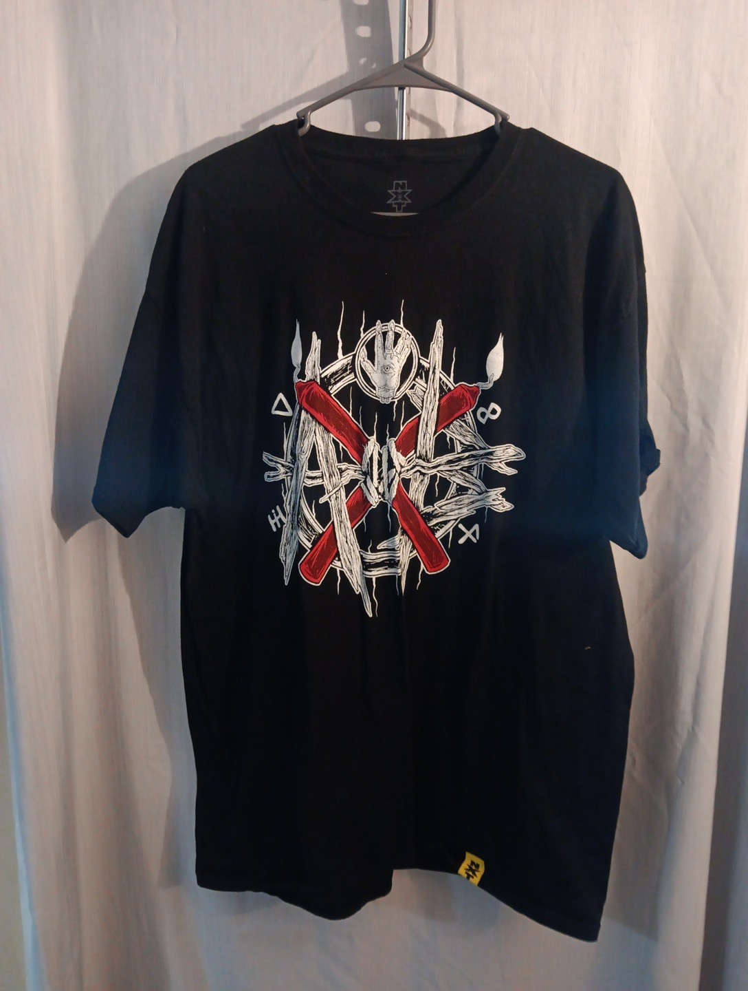 WWE NXT Aleister Black Black Mass Women’s Authentic T-Shirt Double Sided XL