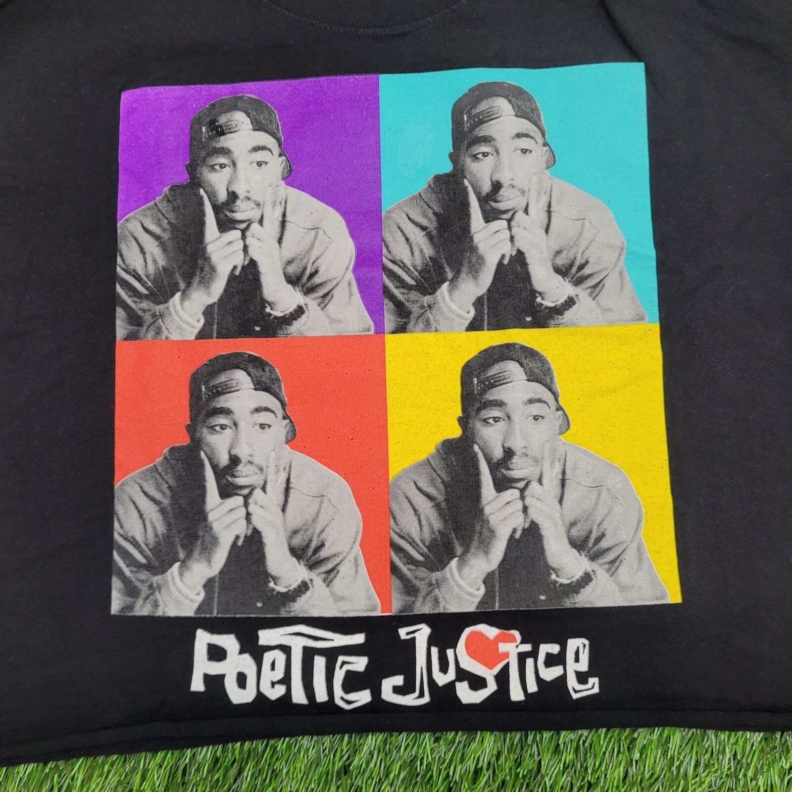 2PAC Shakur Cropped Shirt Womens XL 23×18 Black