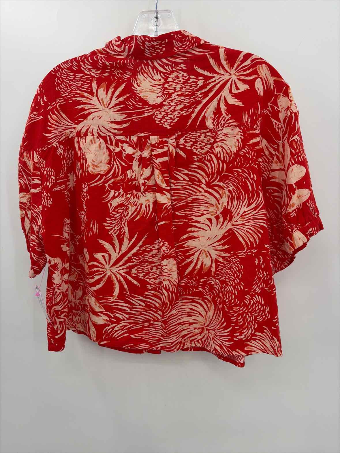 Pre-Owned Christian Siriano Orange Size Large Button Down Blouse
