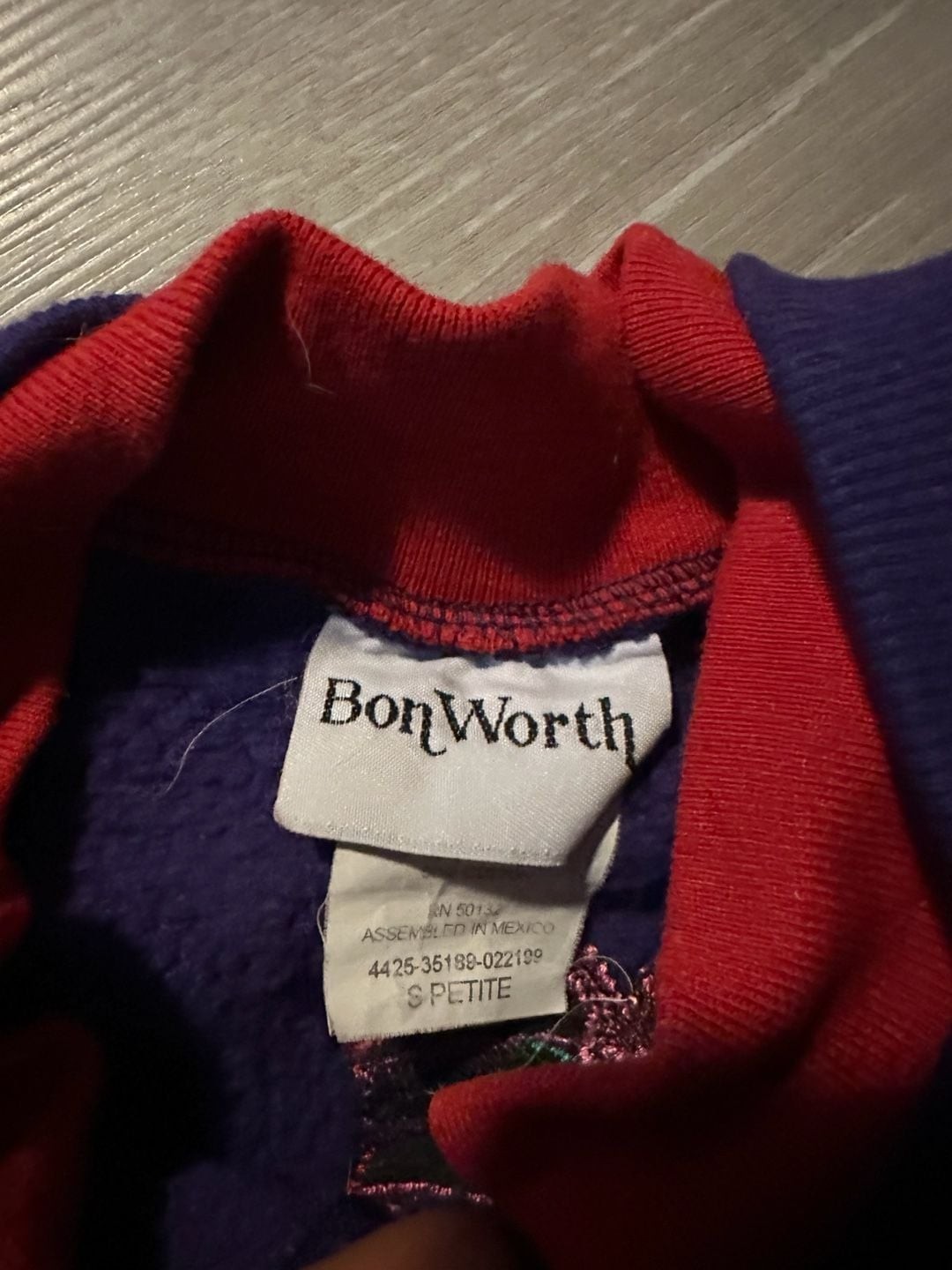 Vintage BonWorth Red Hat Society Style Embroidered Button-Down Sweatshirt