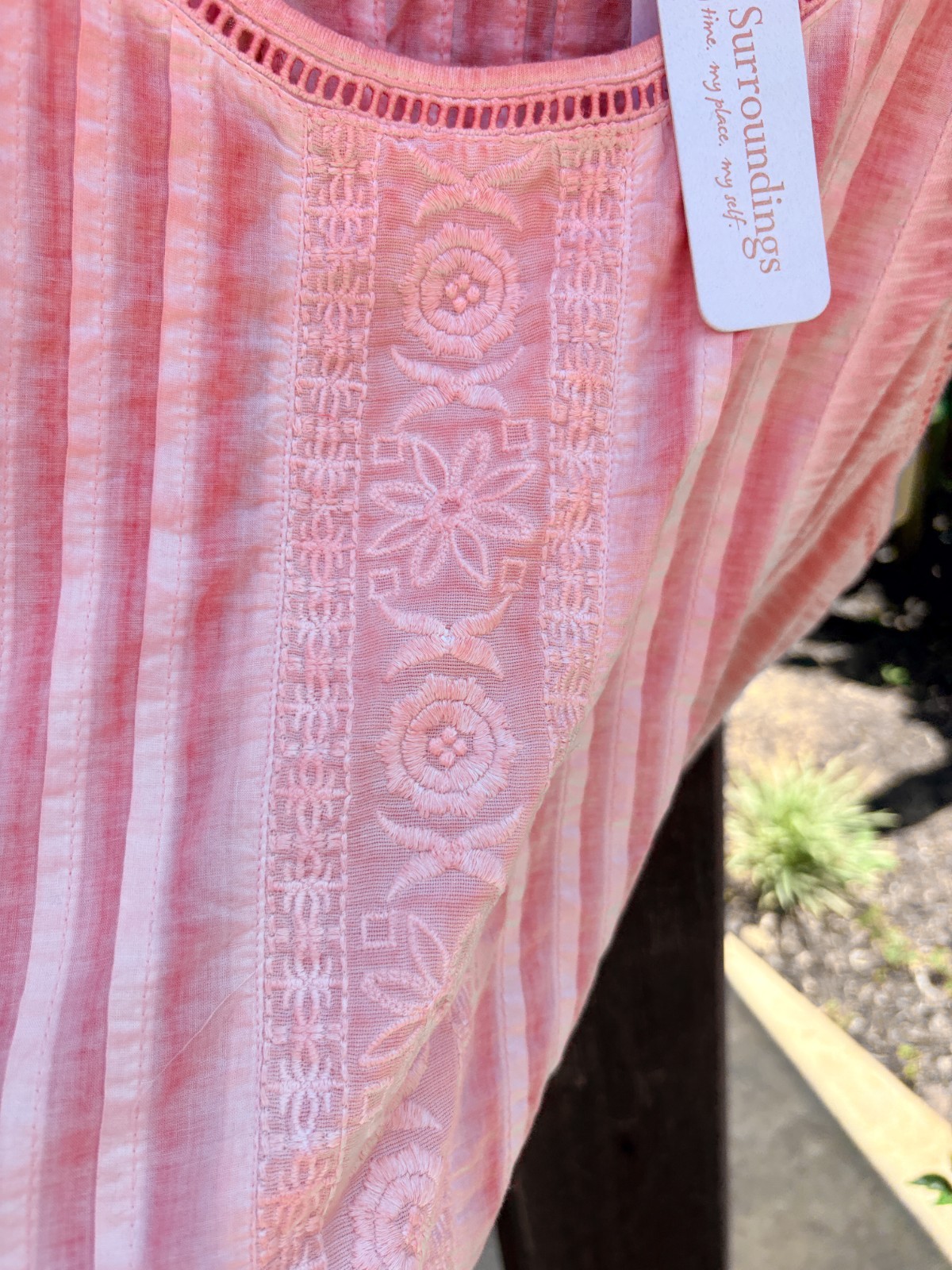 NWT Soft Surroundings Tank 2X Coral Cotton Resort Beach Vacation Summer SEU73