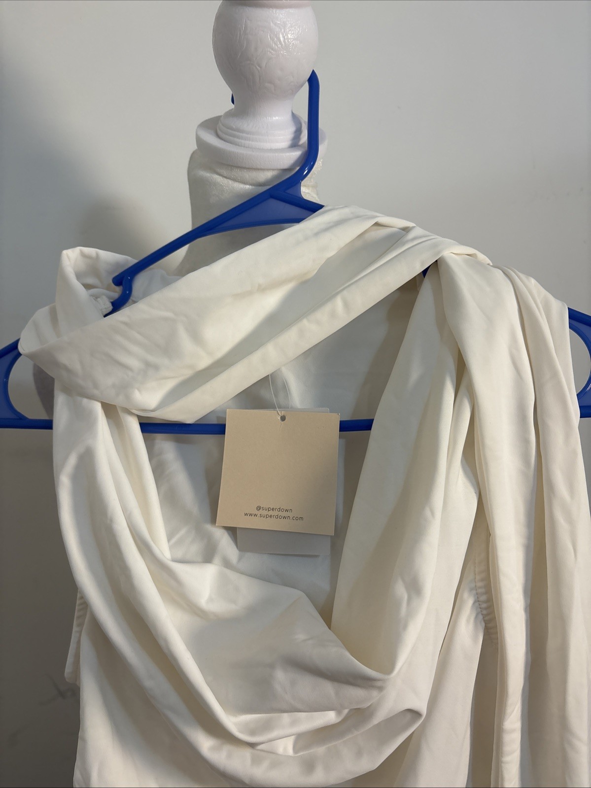 Superdown Small White Amaly Drape Top Side Rouch New With Tags From Revolve
