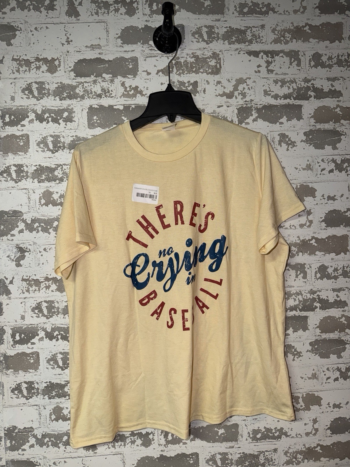 NEW! There’s No Crying in Baseball Graphic Print Short Sleeve Tee – 2XL