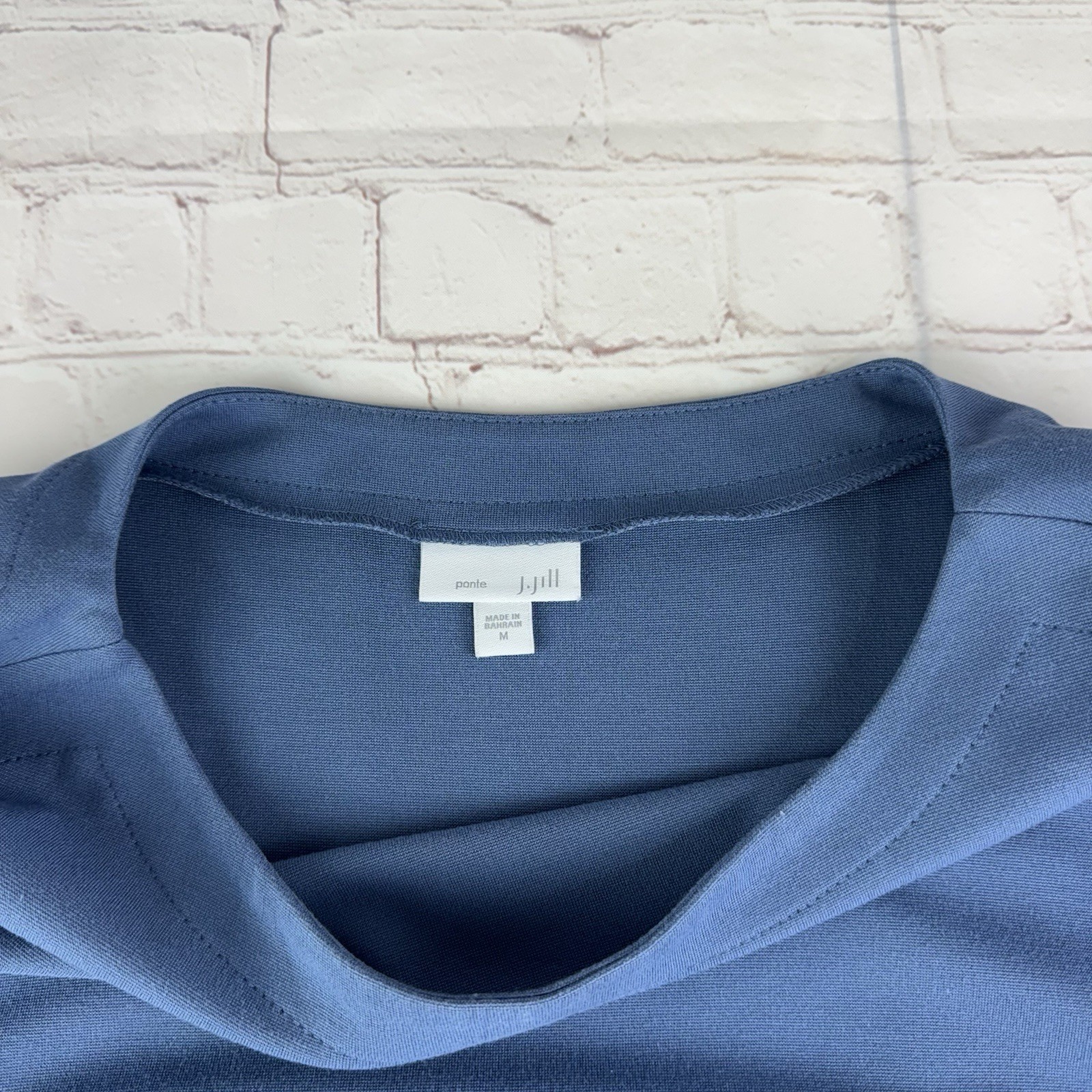 J Jill Ponte Knit 3/4 Sleeve Boatneck Tunic Top Cornflower Blue Women’s Medium