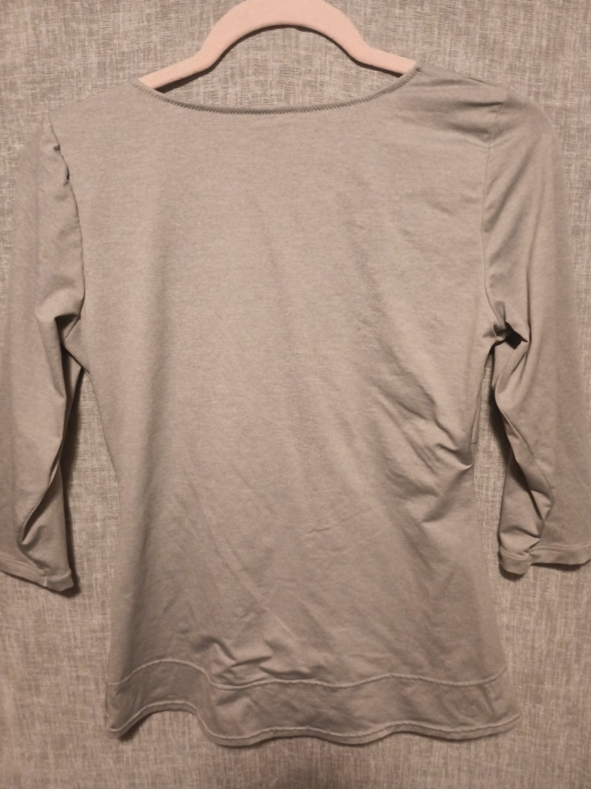 Flexees Maidenform Top Womens Tag S Fits L Taupe Shapewear Stretch 3/4 Sleeve