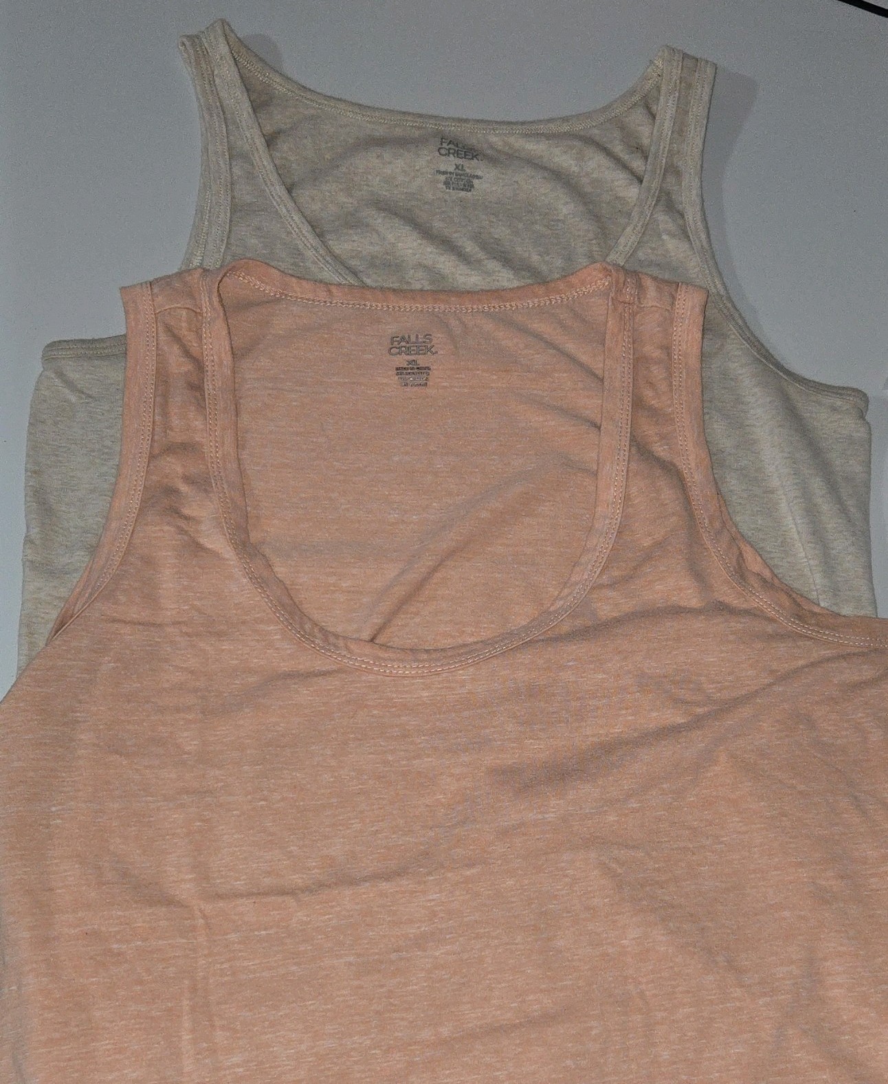 Falls Creek Women’s 2-Pack Tank Tops Pink/Beige Brown/Cream Size XL