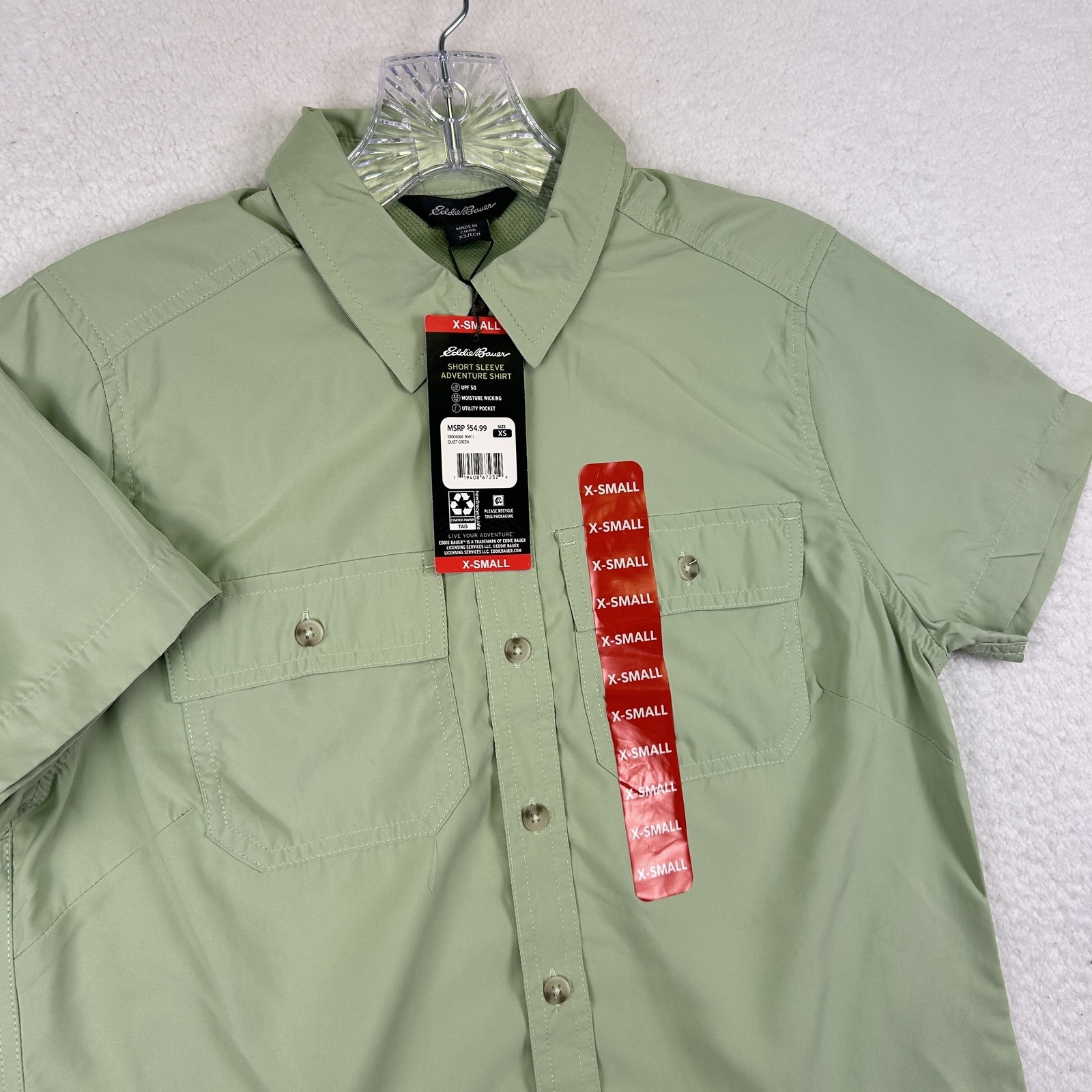 Eddie Bauer Shirt Womens XS Short Sleeve Adventure UPF 50 Utility Pockets