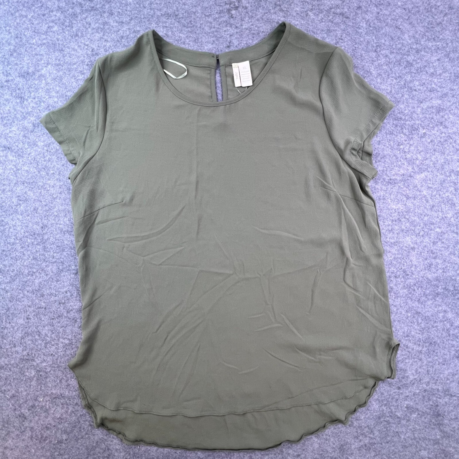 Japan Womens Extra Large Green Short Sleeve Blouse