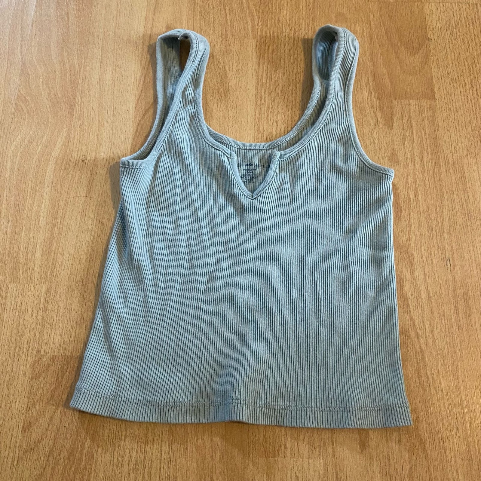 Brandy Melville Ribbed Tank Top with Notch Neckline