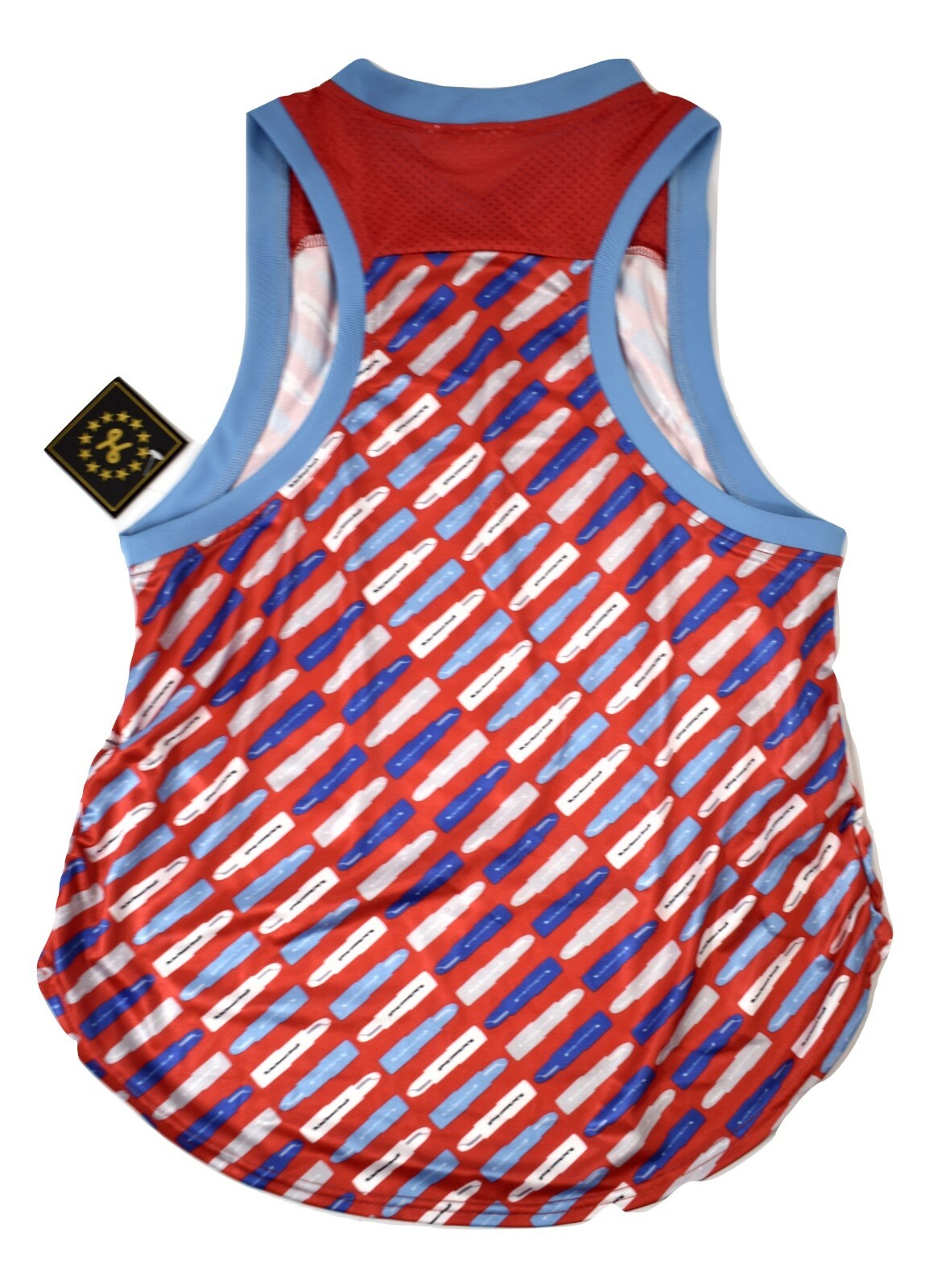 LRG Lifted Research Group Womens High Risk Lipstick Red Blues Jersey NWT S