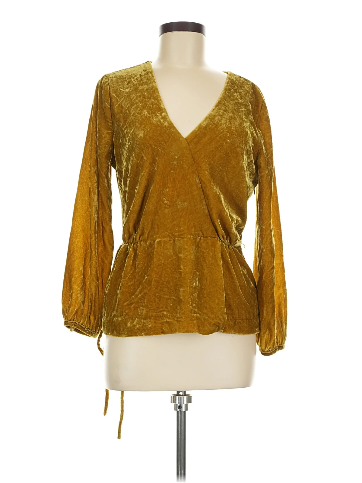 J.Crew Women Gold 3/4 Sleeve Blouse 6