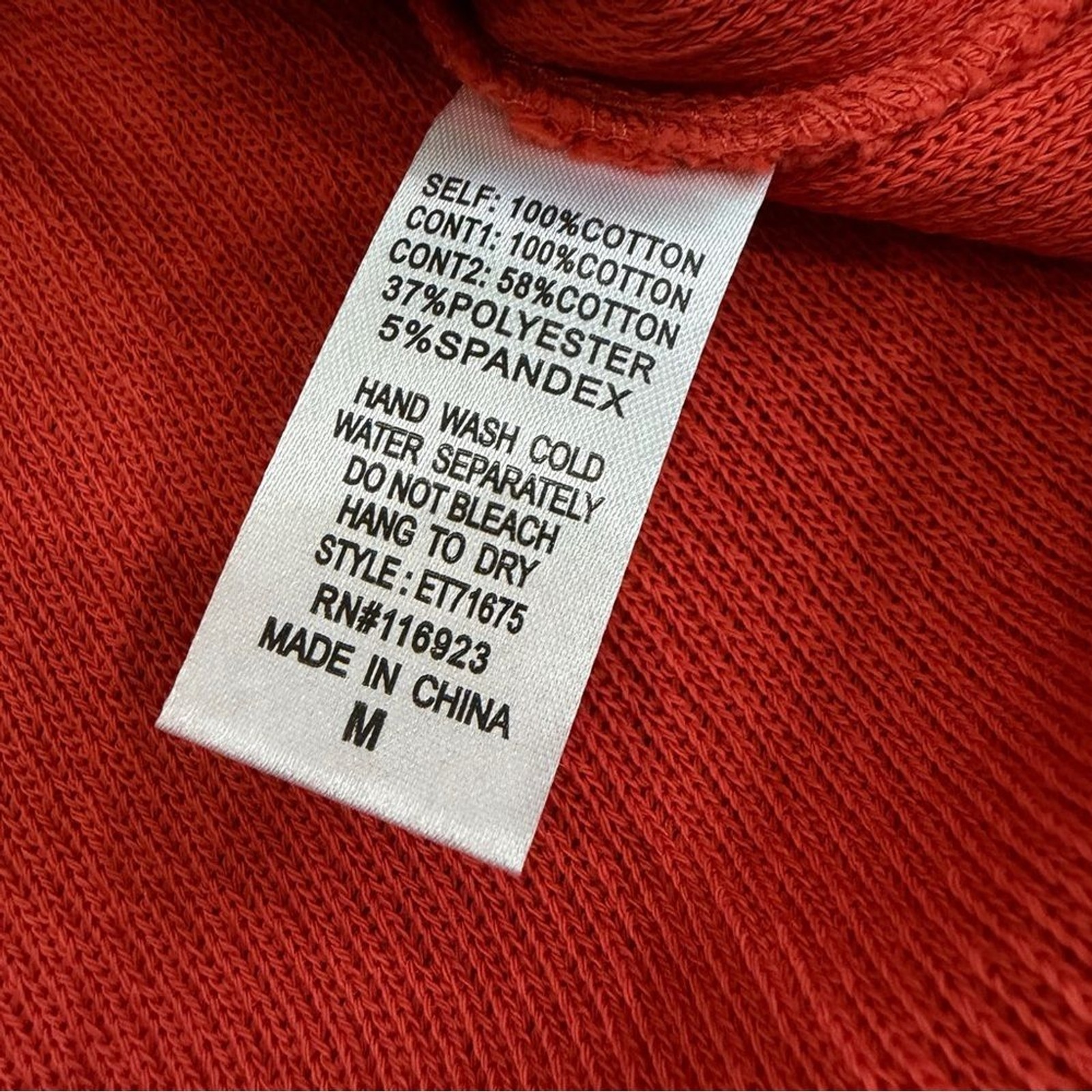 NWT Easel Mineral Washed Relaxed Knit Top Size Medium Poppy Red ET71675