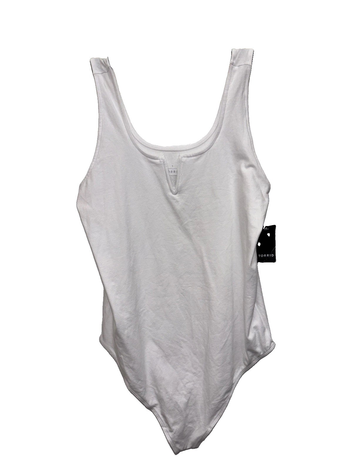 Torrid Women XL White Bodysuit High Cut Sleeveless Snaps New 1X 14 16 Stretch