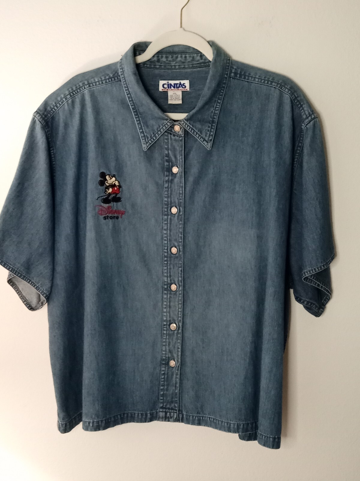 Cintas Disney Store Women’s Size**4X Vintage Denim Mickey Shirt 100% Cotton