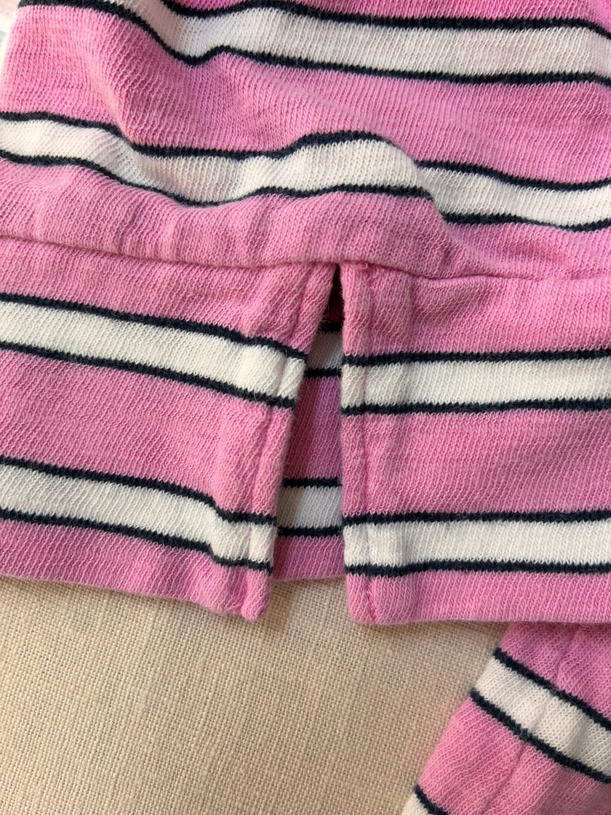 J. Crew Women’s Tee M 3/4 Sleeve Pink White Blue Boatneck