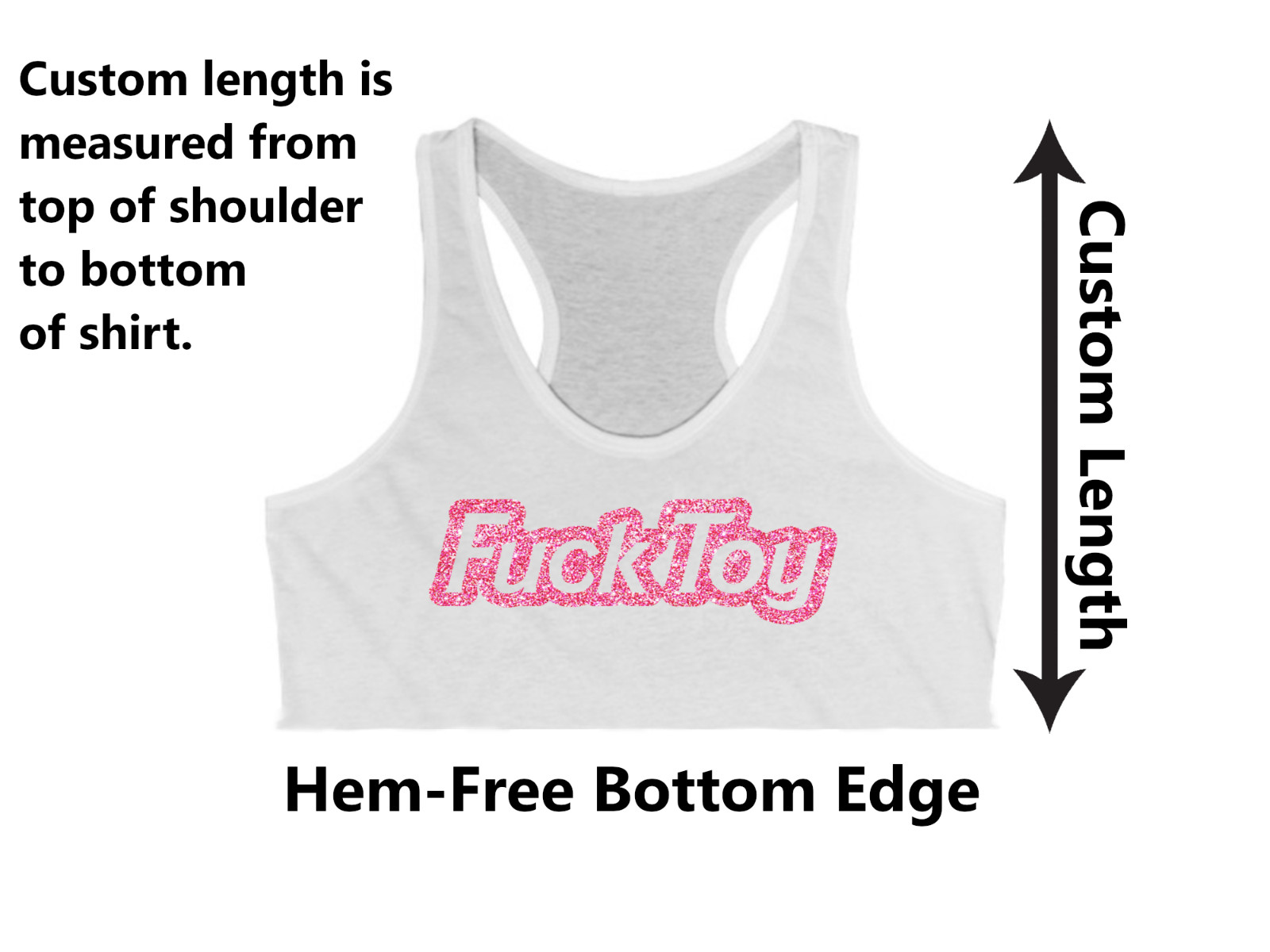 Fk Toy Glitter Underboob Pink Crop Top Custom Length Bimbo Slut Outfit