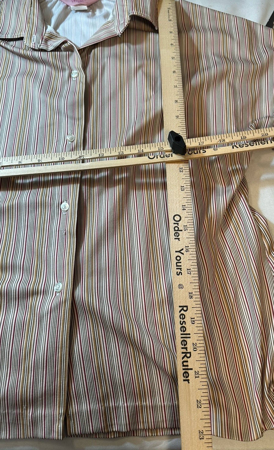 Jack Winter Knitsport Vintage Button Up Collard earth tones Stripes 18