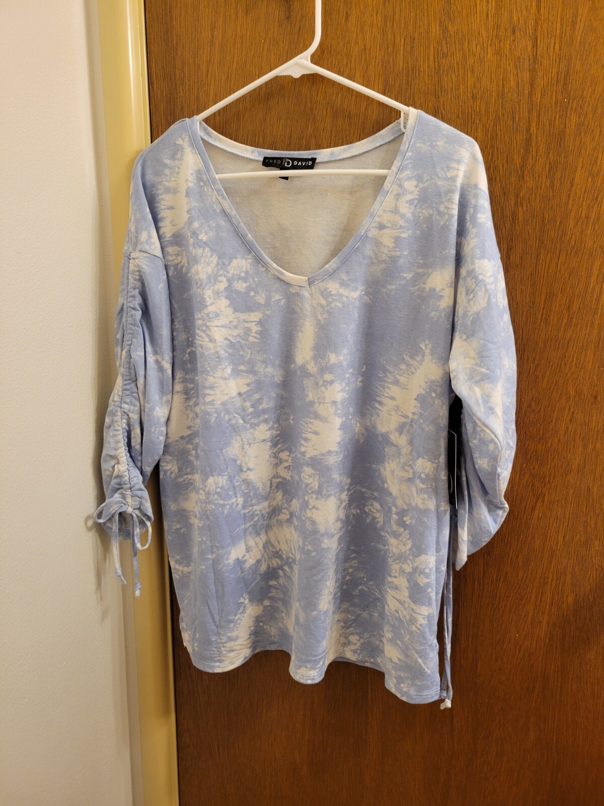 Fred David Womens Xl Xlarge Blouse Brand New Nwt Tie Dye Look Boho Cottagecore