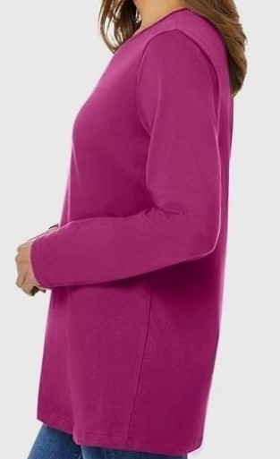 Women’s New Perfect Crewneck Tunic T-Shirt Top Long Sleeves Size M