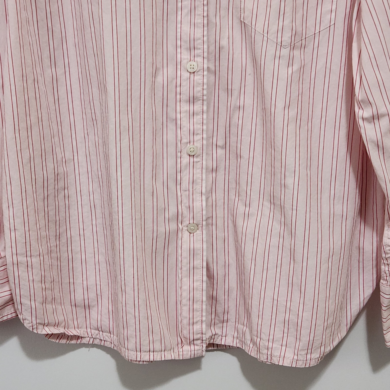 J Crew Women’s 14 Classic Poplin Pink Striped Button Up Shirt Longsleeve BG290