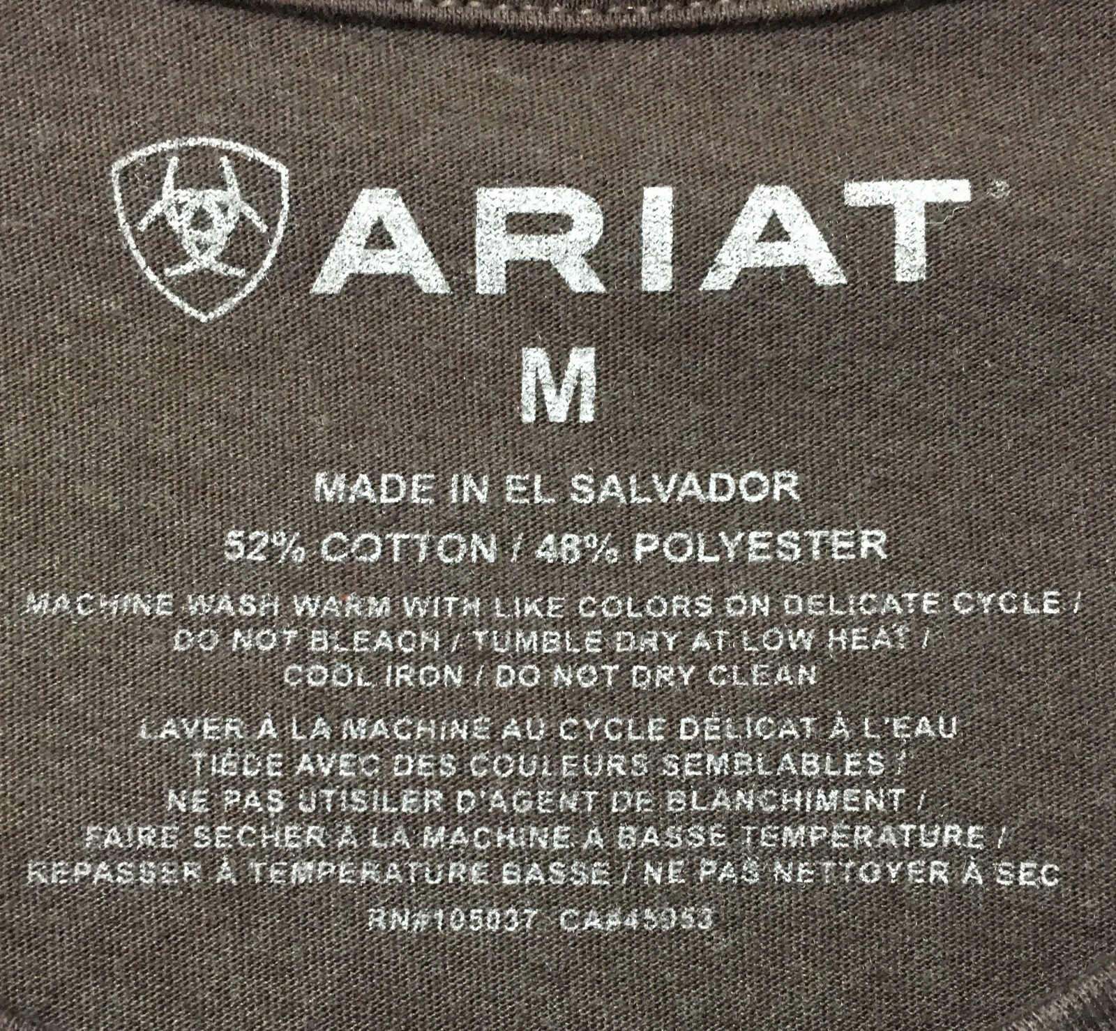 Ariat Womens Farm Girl Size M Brown S/S T-shirt Cowgirl Bandana Western Country