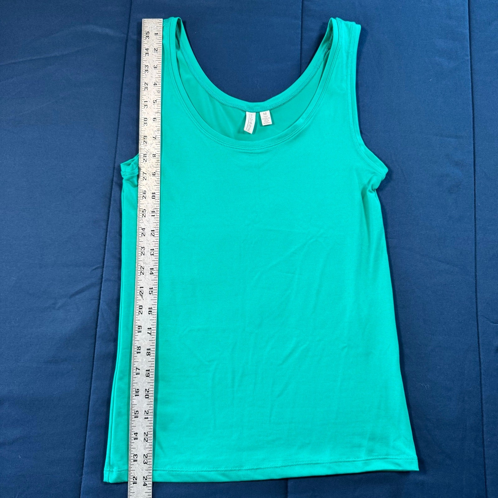 Madison Teal Silky Stretch Basic Tank Top Womens Medium