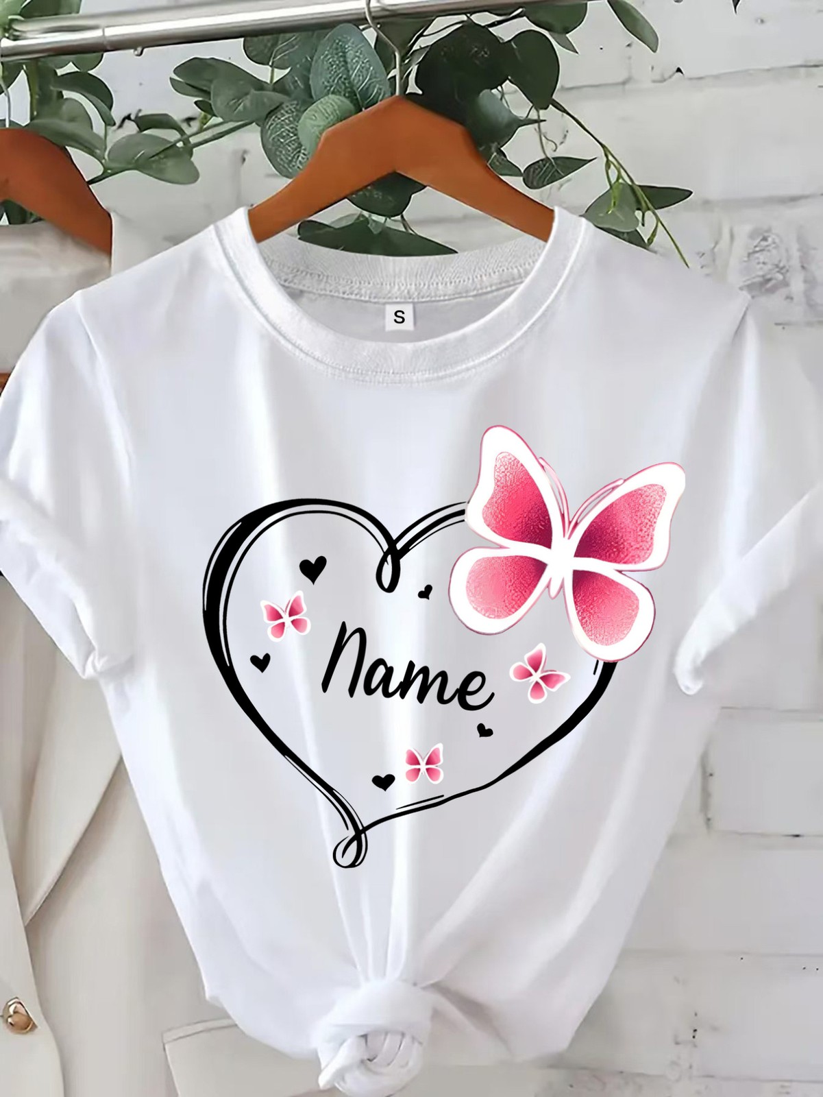 Women’s Custom Text T-shirt, Personalized Text T-shirt, Business Logo T-shirt❀