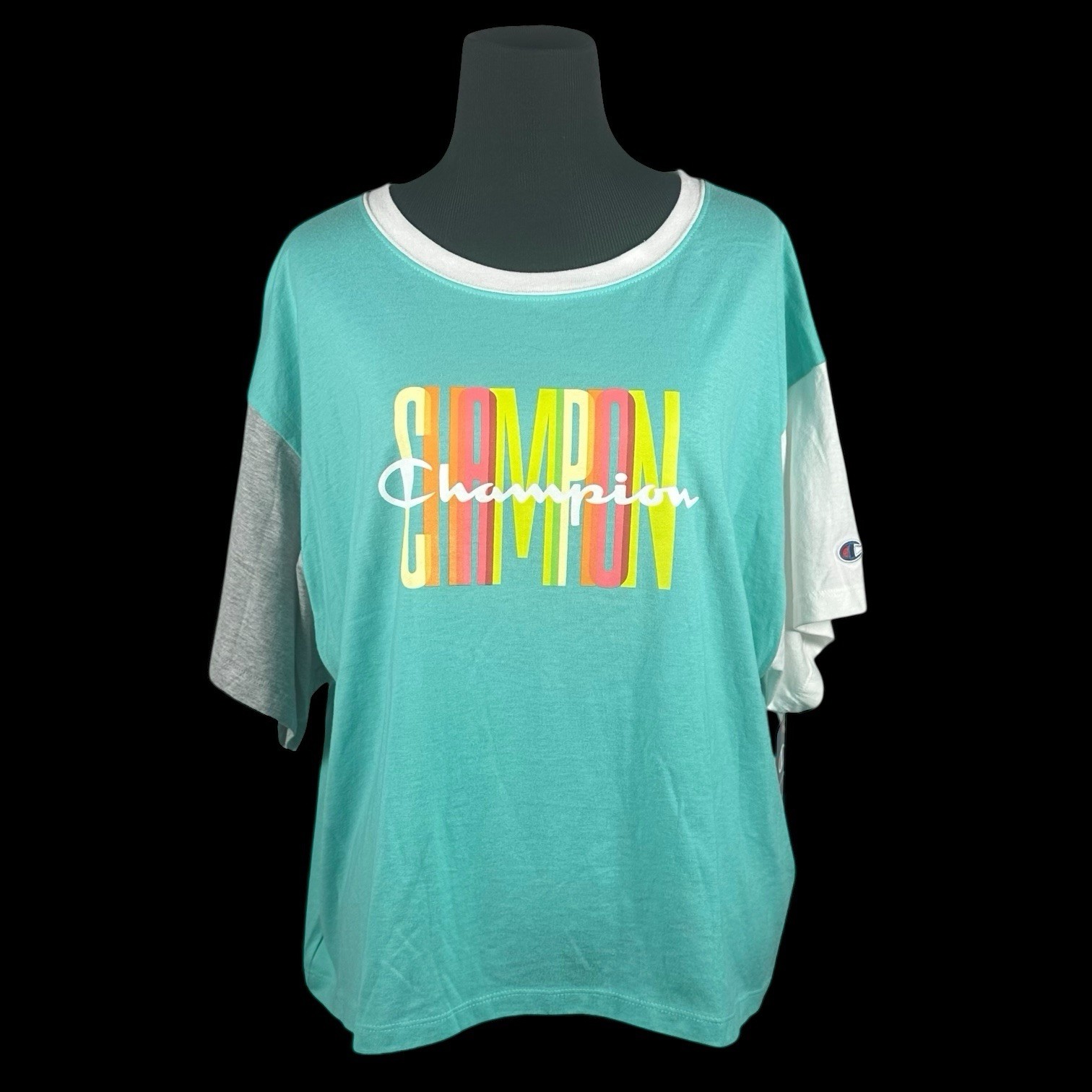 NWT Champion Retro Style Slightly Oversized Crop Crewneck Short Sleeve Tee 2XL