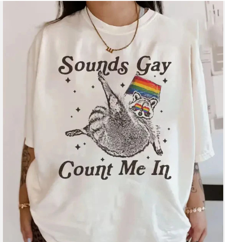 Sounds Gay Raccoon Shirt Funny LGBTQ Pride Tee
