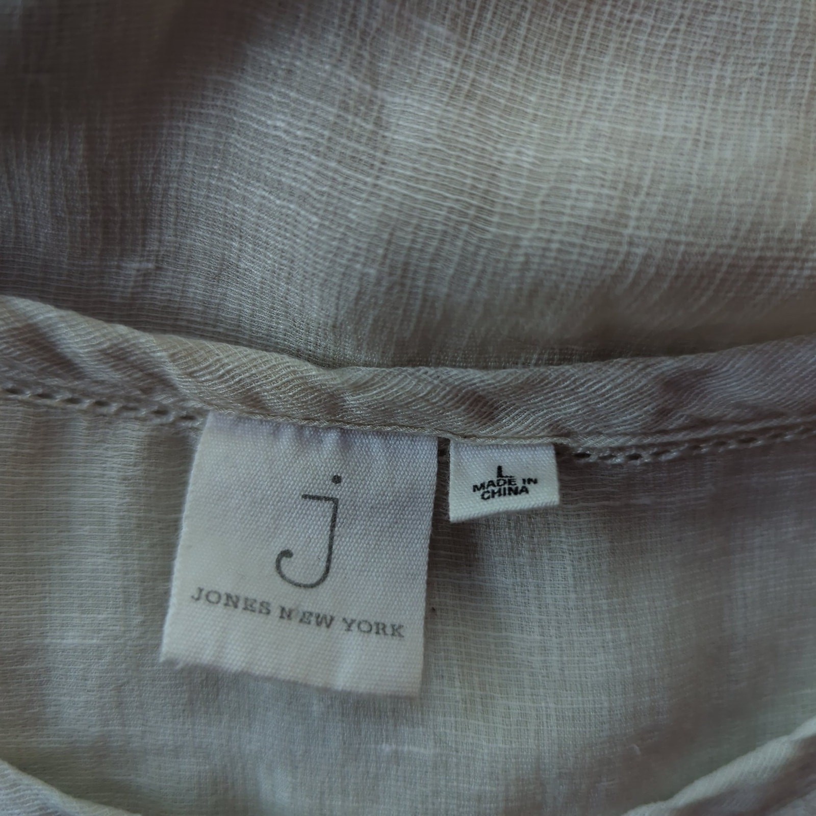 Jones New York Linen Silk Button Front Blouse