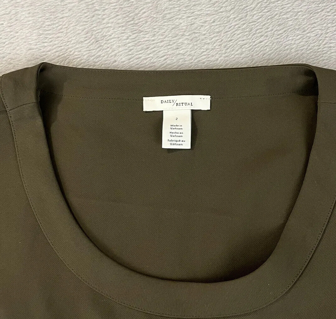 Daily Ritual womens brown sleveless blouse size 2