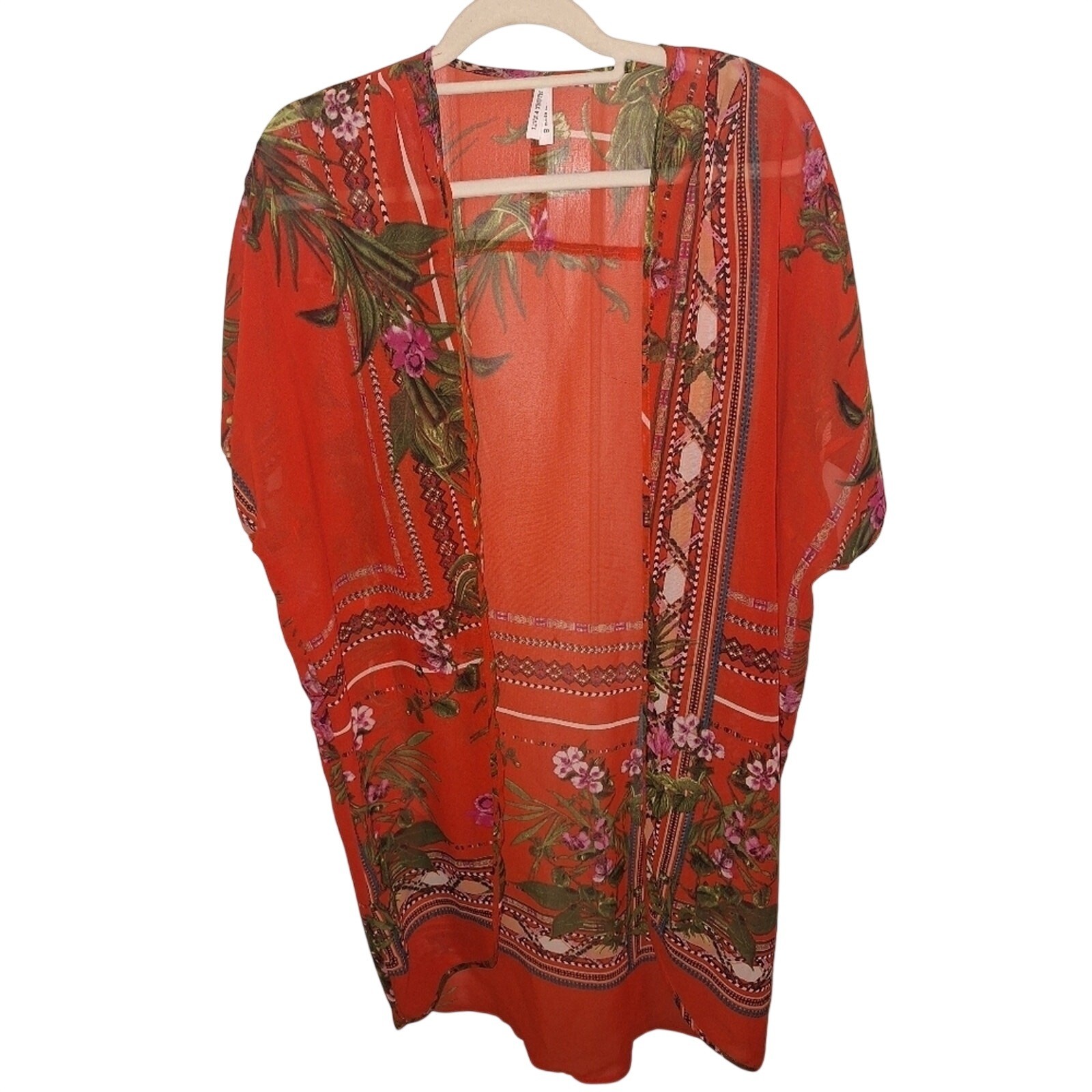 Live 4 Truth Kimono Red Tropical Medium Cruise Swimcover Beach Night Festival