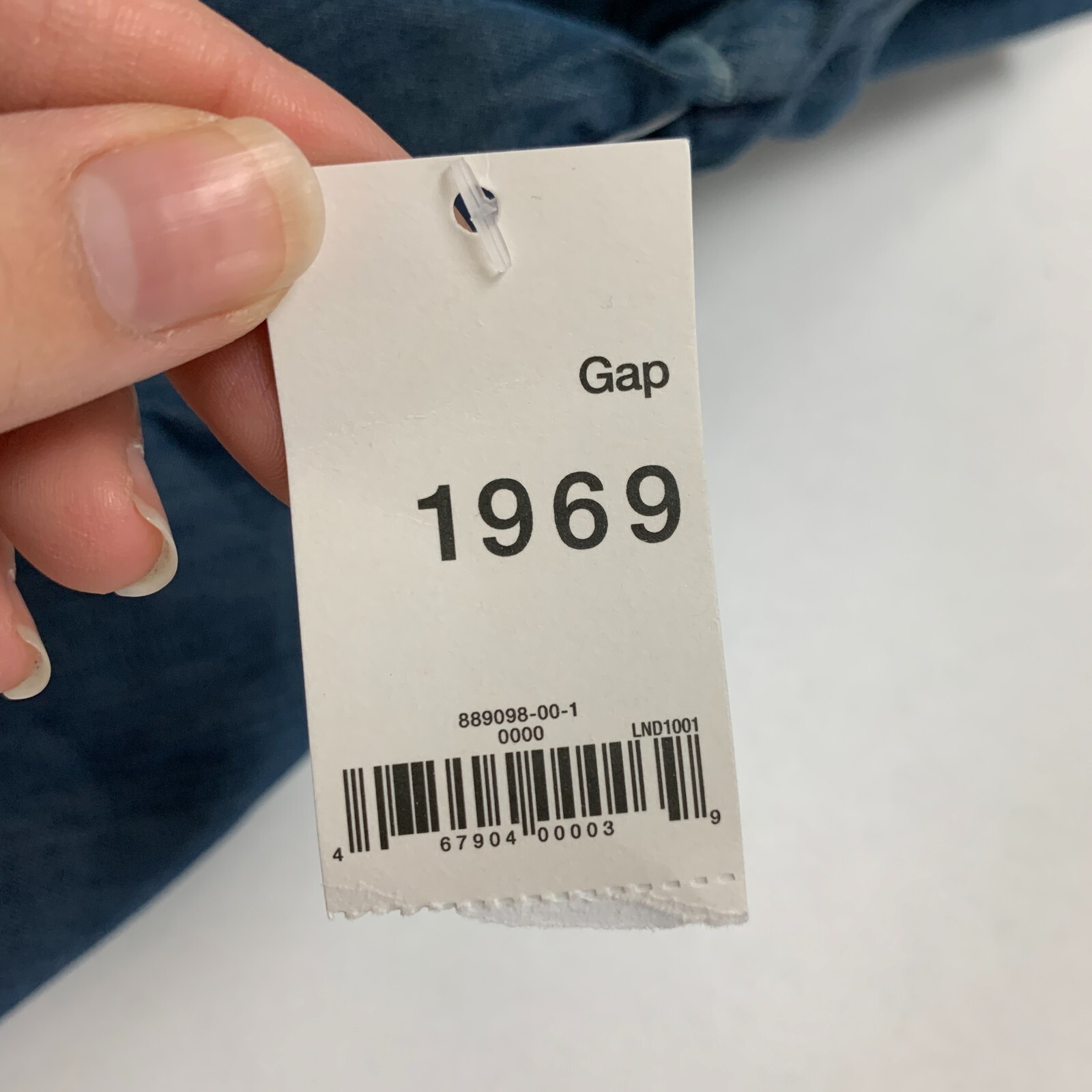 Gap 1969 Chambray Shirt Womens XS Extra Small Hidden Buttons Elastic Waist Top