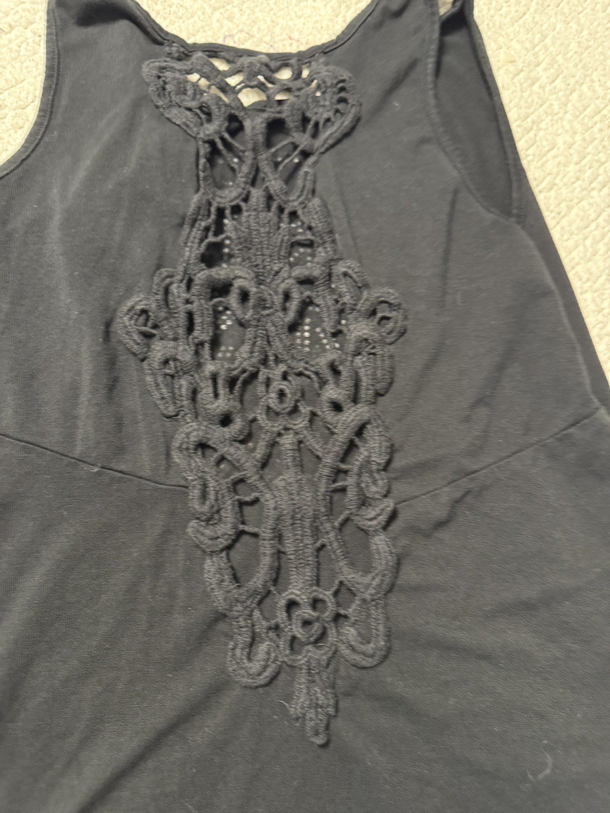 Harley-Davidson Shirt Womens S Black Sleeveless Lace Back Motorcycle Tank Top