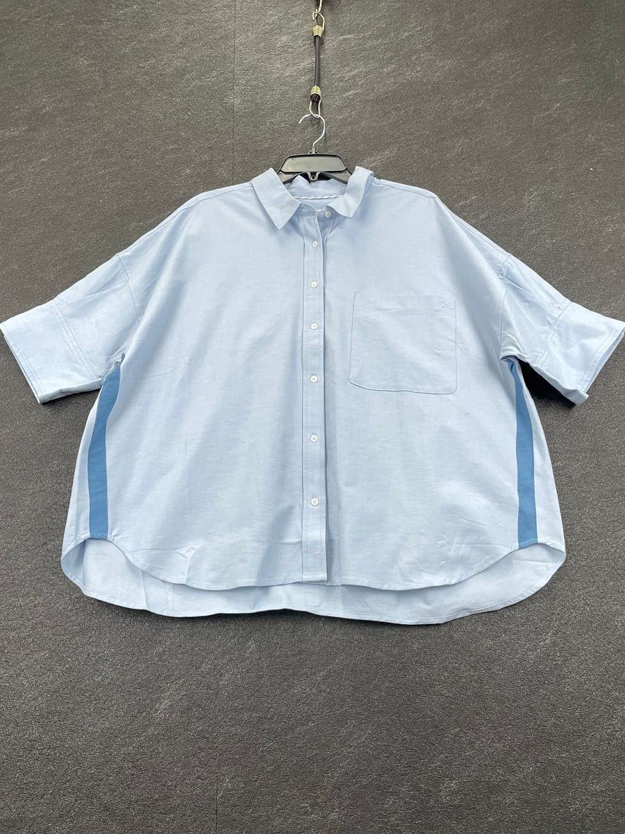 MAEVE Mabel Boxy Oxford Shirt Women’s Size XL Blue