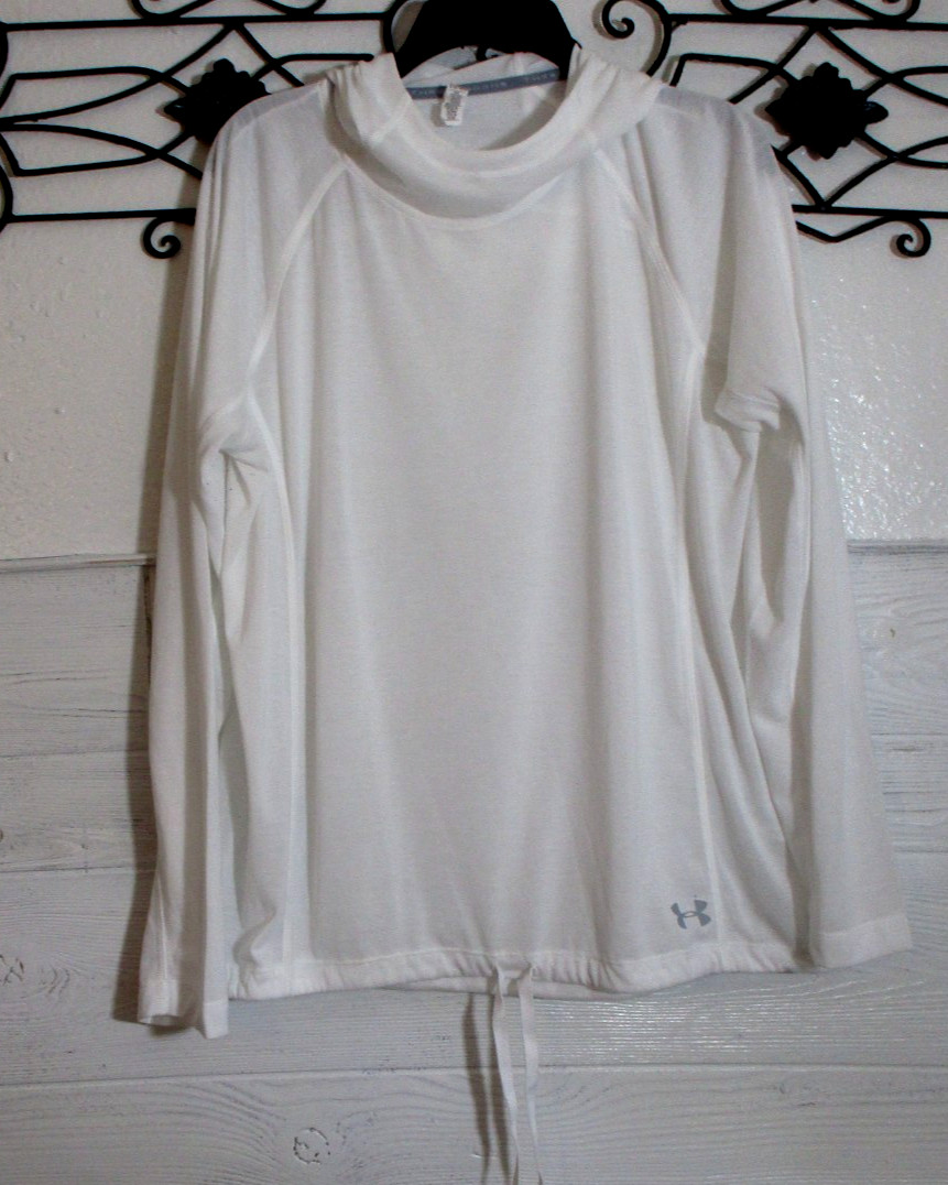 Under Armour Heatgear Women’s Top Size XL Long Sleeve Round Neck Logo Hooded